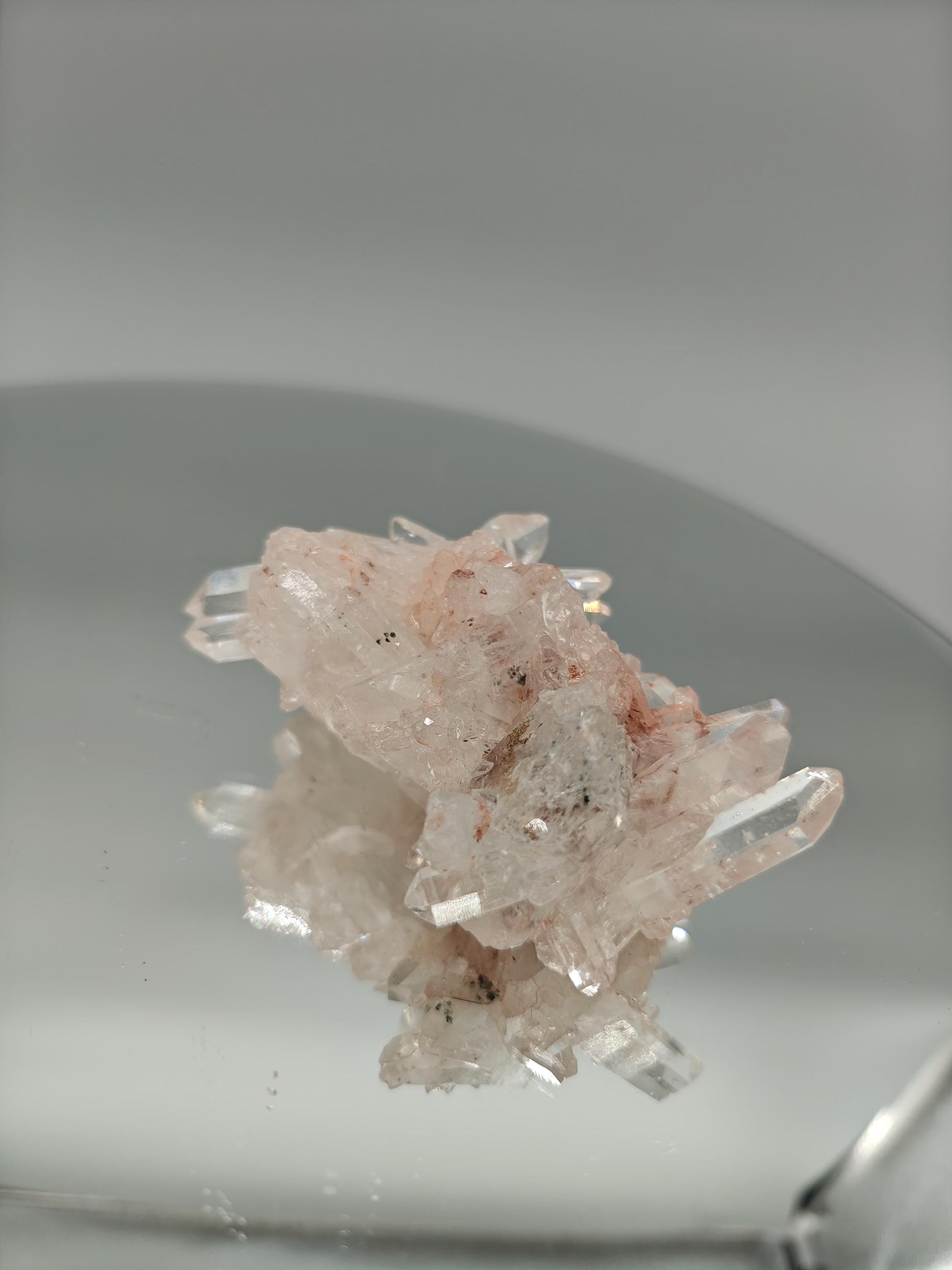 AAA+ Pink Lemurian Quartz Floater Cluster | Water Clear Perfect Points | Colombia Crystal Hoarder