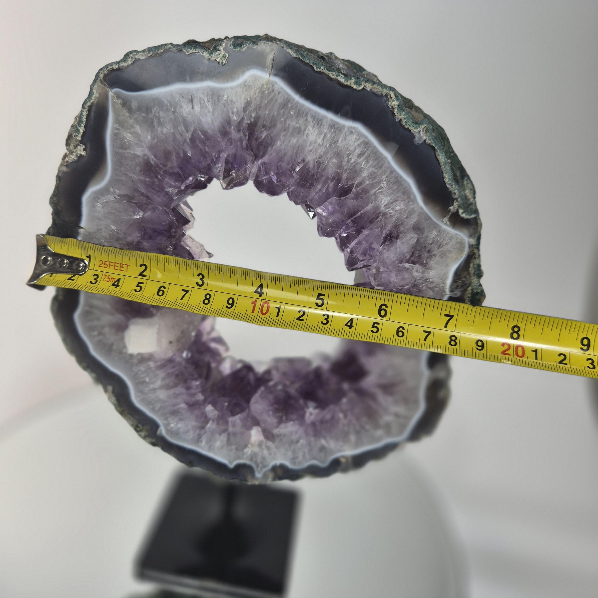 Amethyst Portal | Blue Banded Agate, Druzy Sugar Calcite Crystal Specimen Crystal Hoarder