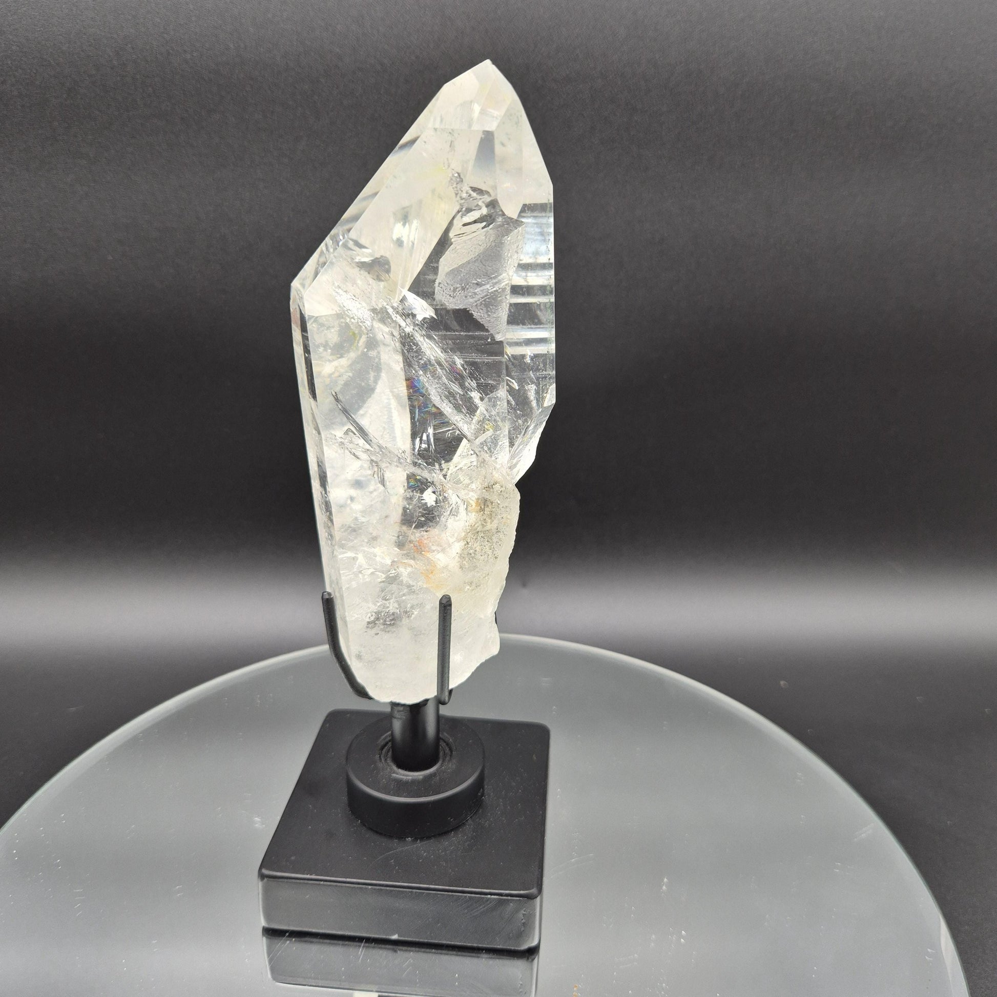 AAA+ Water Clear Lemurian Quartz - Record Keeper - Strawberry - Golden Healer - Rainbows - 2.64 lbs - 9.5 x 3in - Rare One of a Kind Crystal Hoarder