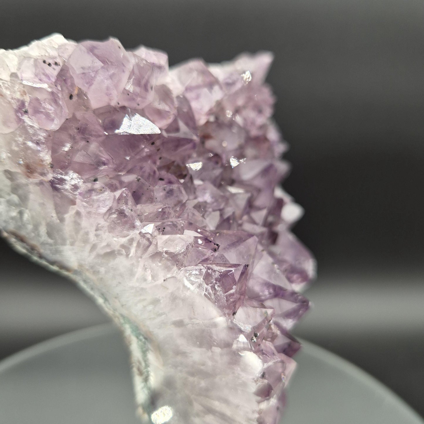 Amethyst on Stand with Hematite Brazil Crystal Specimen 3.42 lb 8x5.5x2.5 Display Piece Crystal Hoarder