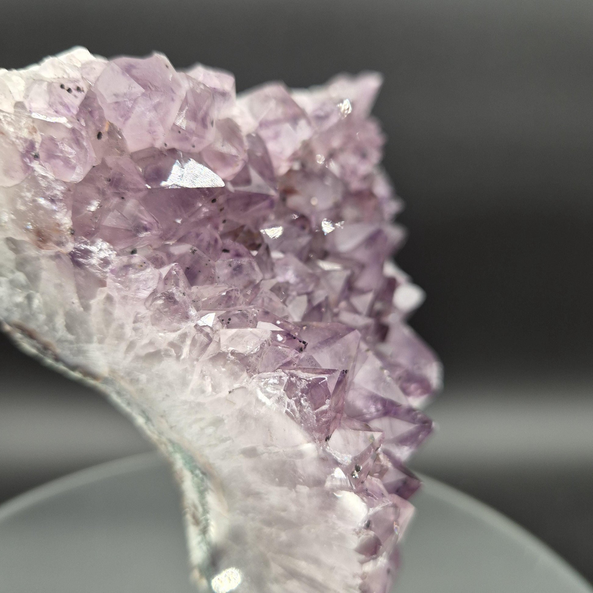 Amethyst on Stand with Hematite Brazil Crystal Specimen 3.42 lb 8x5.5x2.5 Display Piece Crystal Hoarder