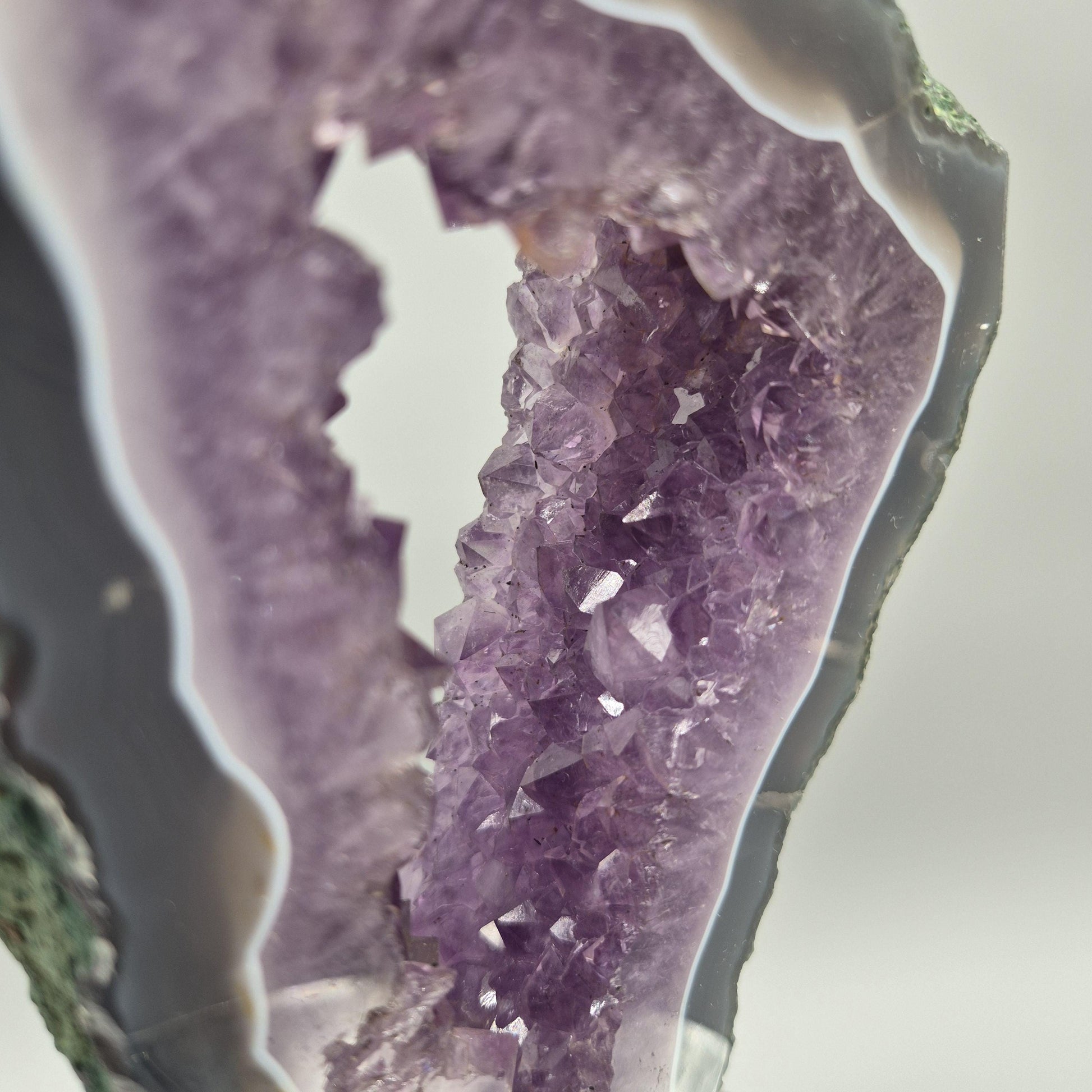AAA+ Amethyst Portal with Blue Banded Agate | Brazil Amethyst Geode | Natural Crystal Portal Specimen | Collector Display Crystal Hoarder