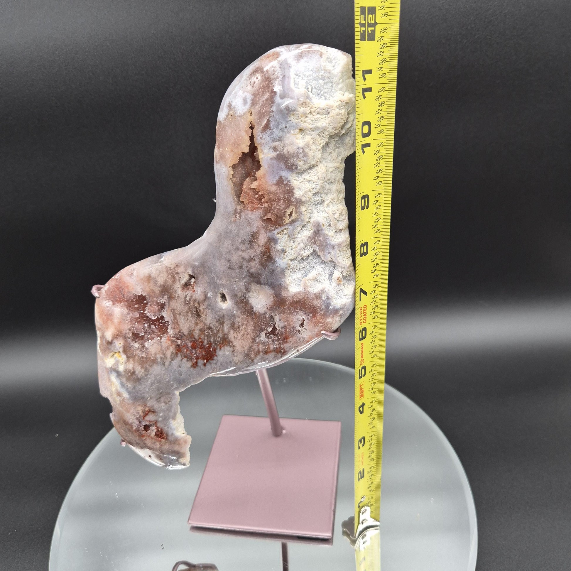 Druzy Pink Amethyst Free Form on Stand - 2.52 lbs, 12 x 6.5in Crystal Hoarder