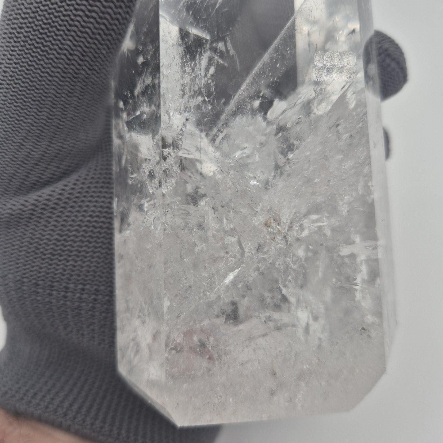 Water Clear Quartz Crystal Point with Inclusions - Brazil, 11oz Natural Specimen (Optional LED Base) Crystal Hoarder