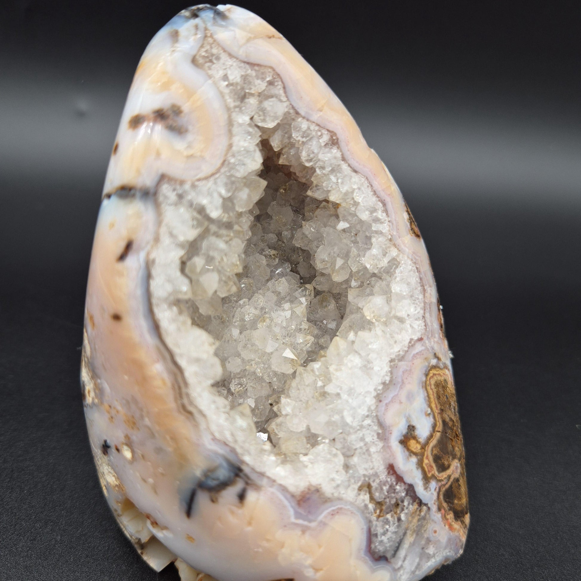 Super Rare Light Citrine Quartz Pink Blue Purple Black Agate Uruguay 1.14 lbs Crystal Hoarder