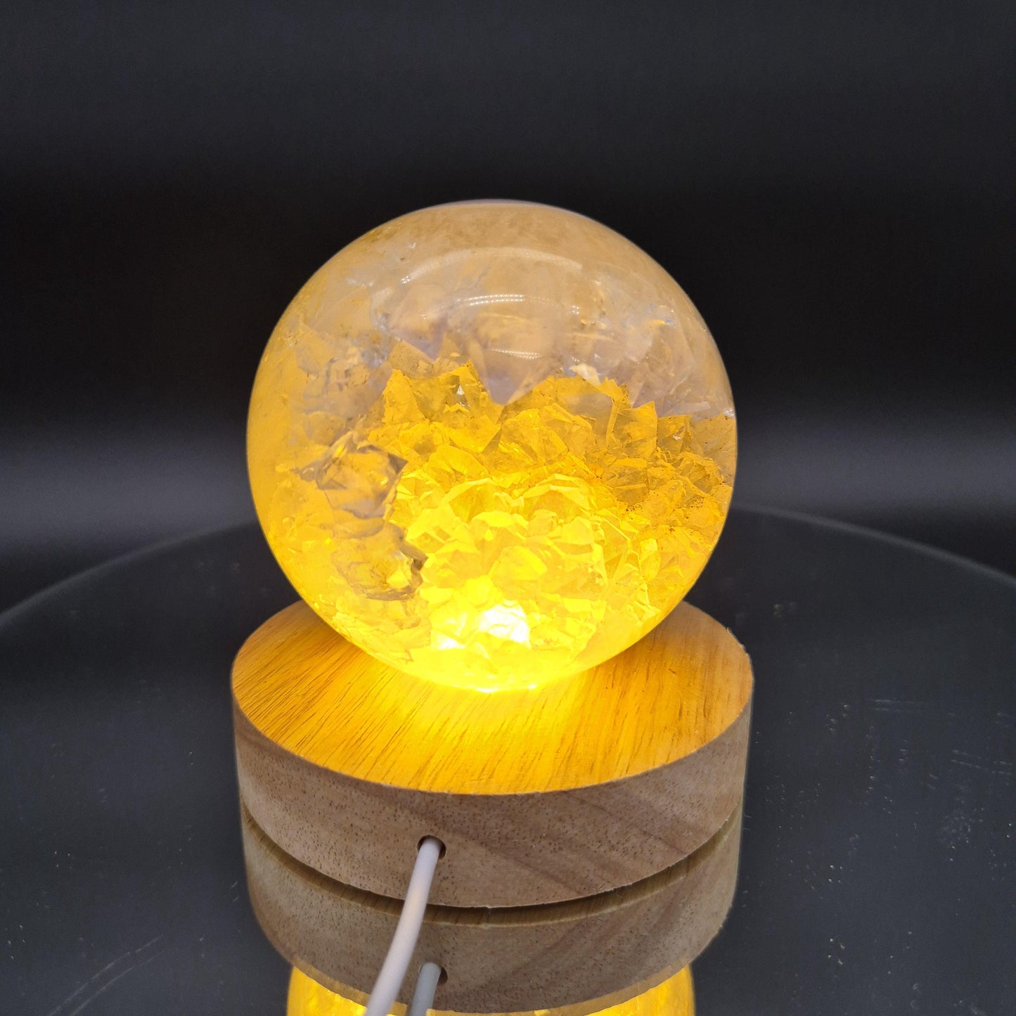 Amethyst with Blue Banded Agate Sphere 3.5 Inch 1.85 lbs Brazil with Optional Light Up Bases Crystal Hoarder