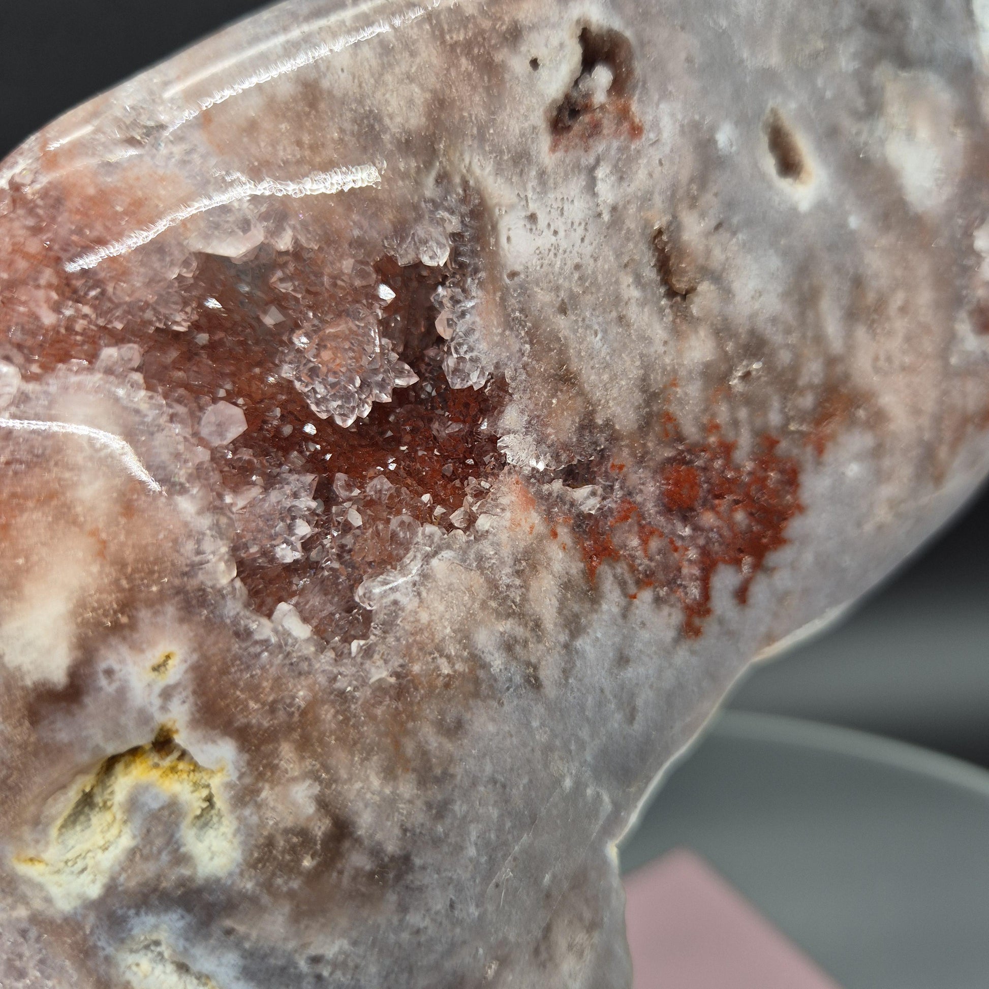 Druzy Pink Amethyst Free Form on Stand - 2.52 lbs, 12 x 6.5in Crystal Hoarder