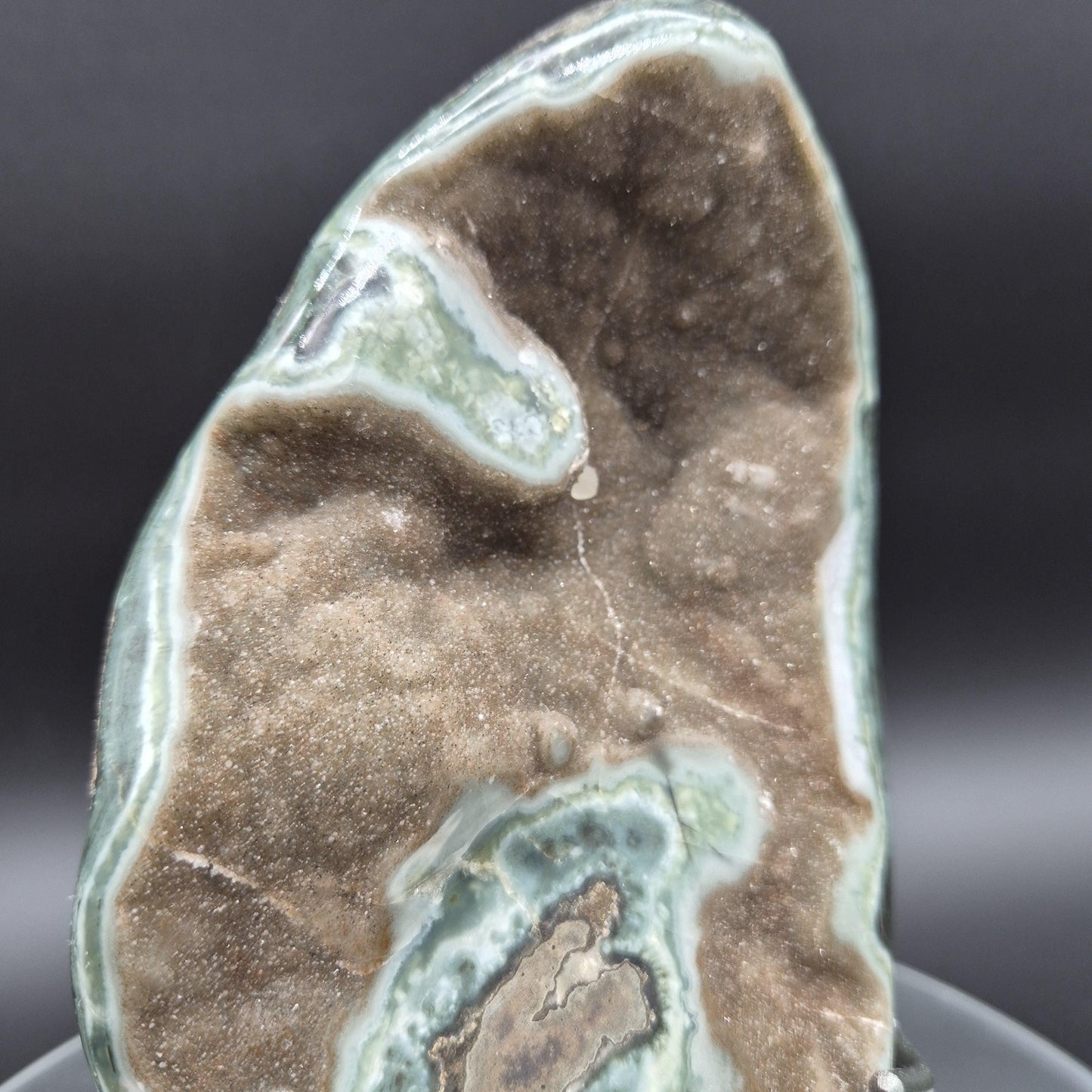 AAA+ Druzy with Green Stalactites and Calcite Ball Uruguay 2.89 lbs Crystal Hoarder