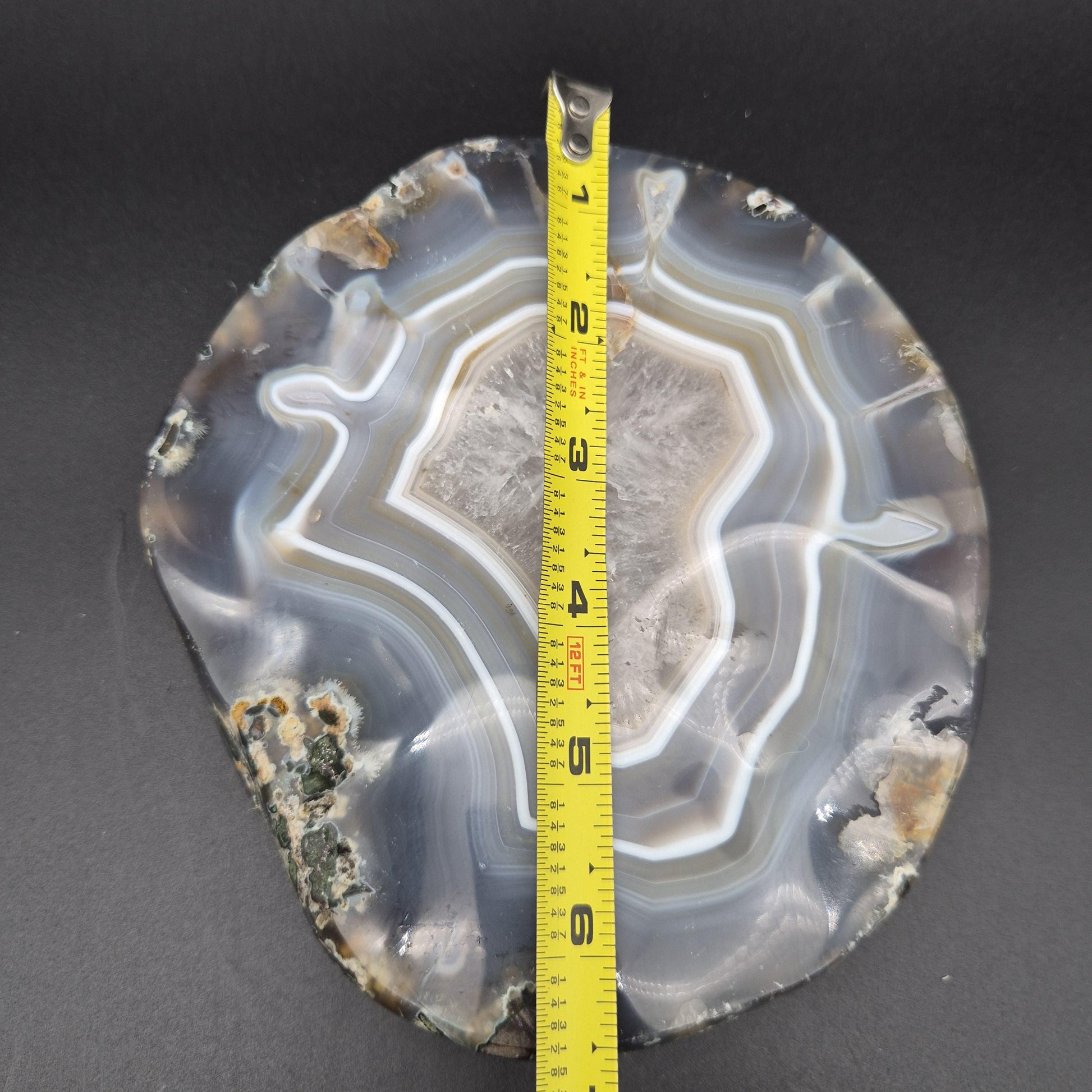 AAA+ Quartz with Blue Banded Agate Fully Polished Uruguay 4 lbs Crystal Hoarder Crystal Hoarder