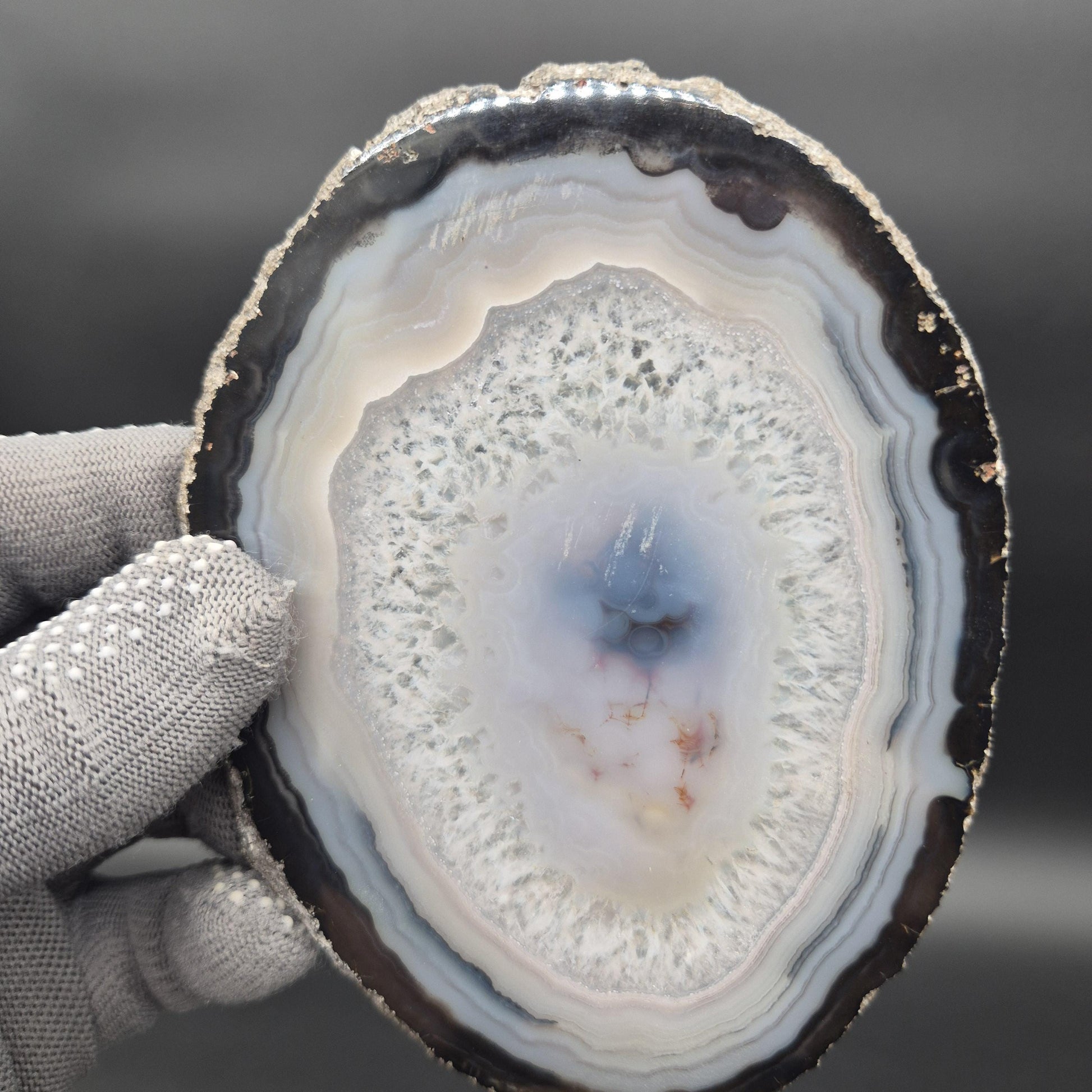 Natural Agate Slices - Set of 3 | 4in, 4.5in, 5in Translucent Quartz | 0.64 lbs | Polished Crystal Decor Crystal Hoarder