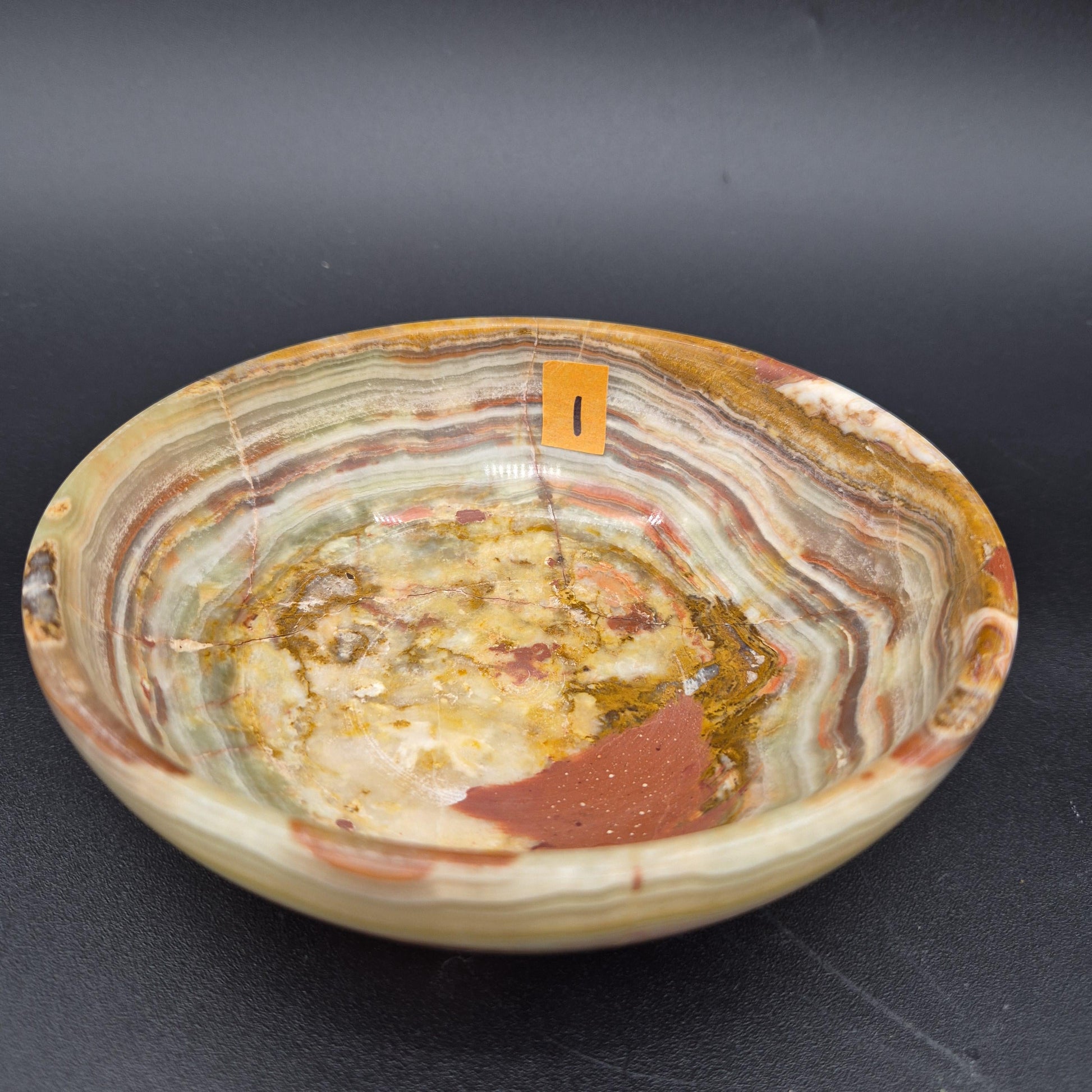 6 inch Polished Green Onyx Bowl | Natural Stone Decorative Bowl | 1 lb | Choose Your Piece Crystal Hoarder