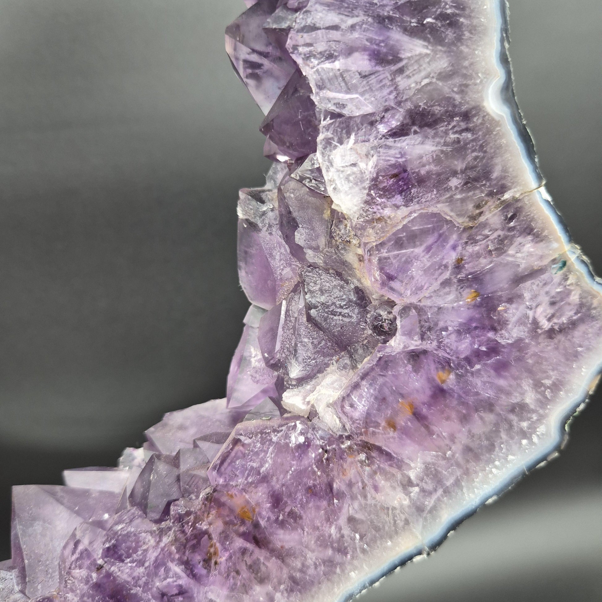 Amethyst Portal with Calcite Large Brazilian Crystal Slab 8.59 lb 17x11x1.5 Statement Display Piece Crystal Hoarder