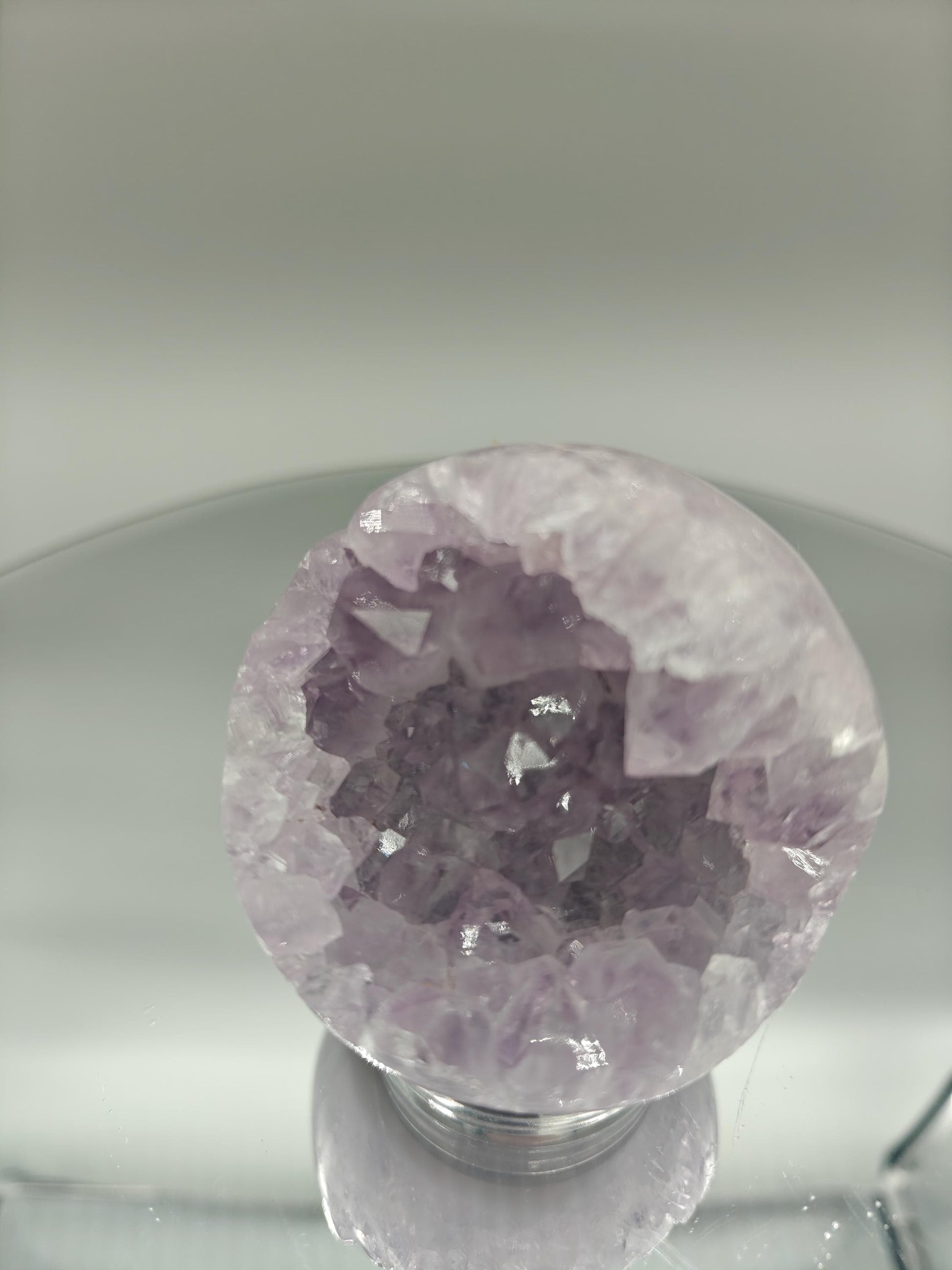 Amethyst Sphere with Agate - Brazil - 3in Diameter - 12.85 oz - Natural Crystal Display Crystal Hoarder