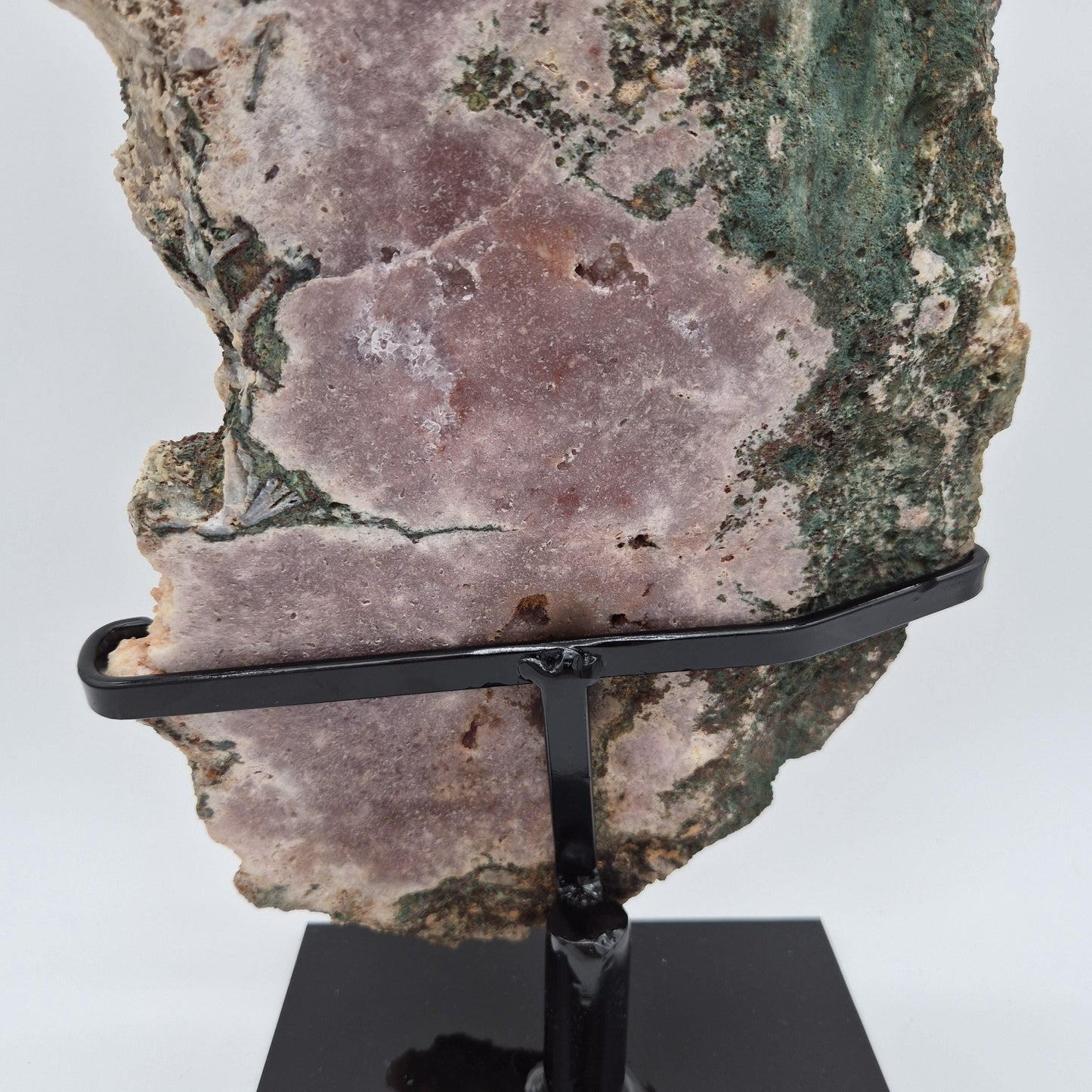 Pink Amethyst Slab on Stand - Brazil | 19in Tall Crystal Display Crystal Hoarder