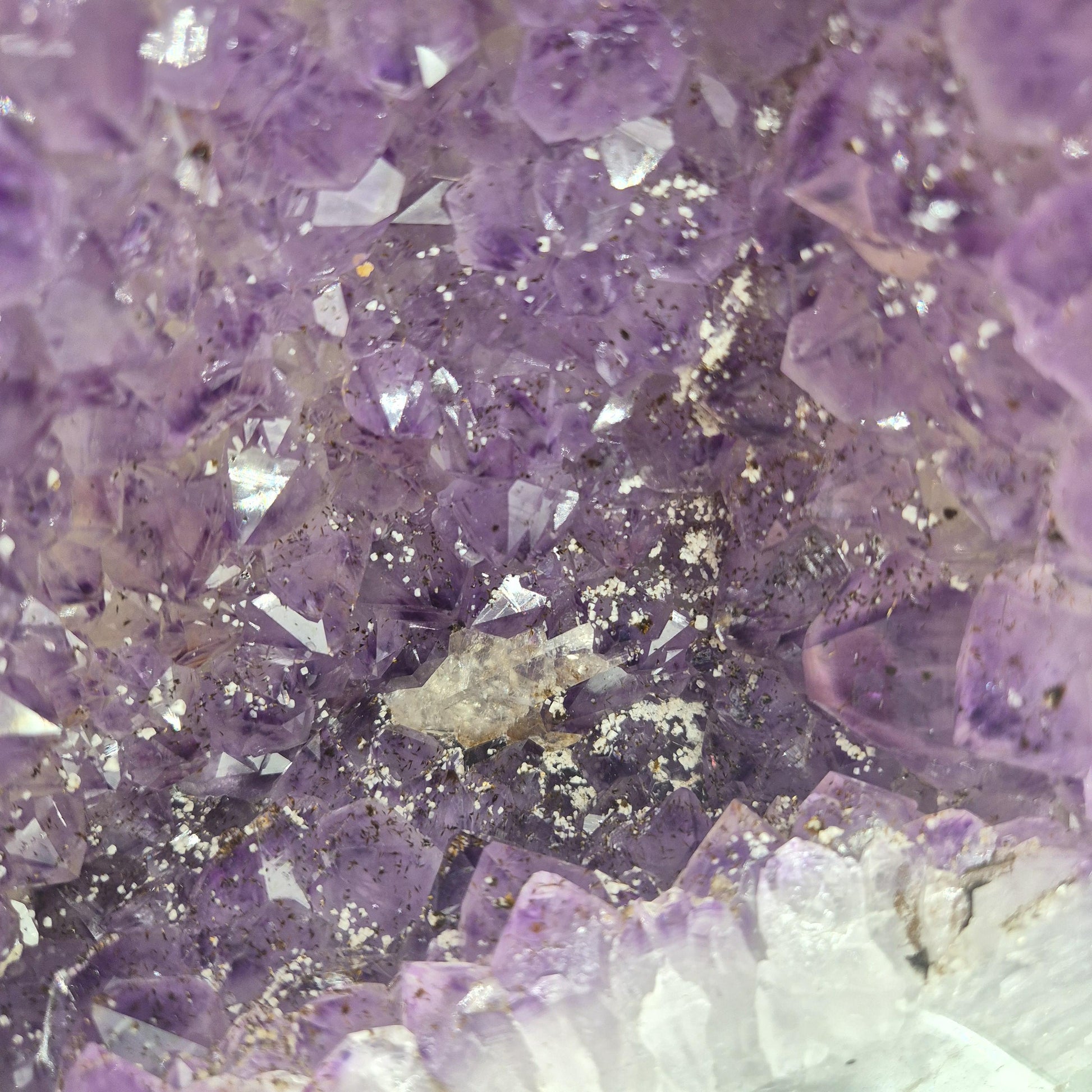 Fully Polished Dark Amethyst Cathedral with Calcite - Brazil | 21.95 lbs | 15.5in Tall Crystal Hoarder