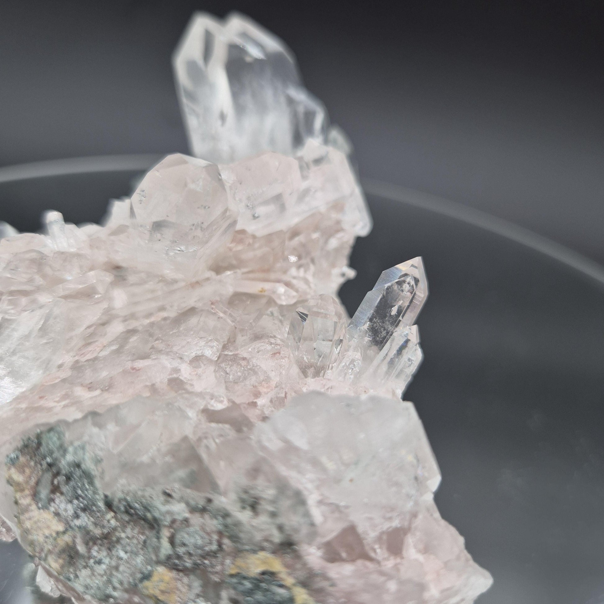 Super Rare AAA+ Pink Lemurian Quartz Cluster with Clear Faden Points, Chlorite & Fuchsite | Colombia | 0.74 lbs Crystal Hoarder