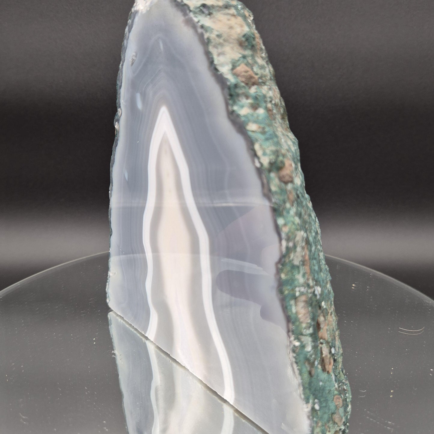 AAA+ Blue Banded Agate Cathedral Brazil 4.83 lbs 7x6x3 Natural Druzy Crystal Geode Decor Crystal Hoarder