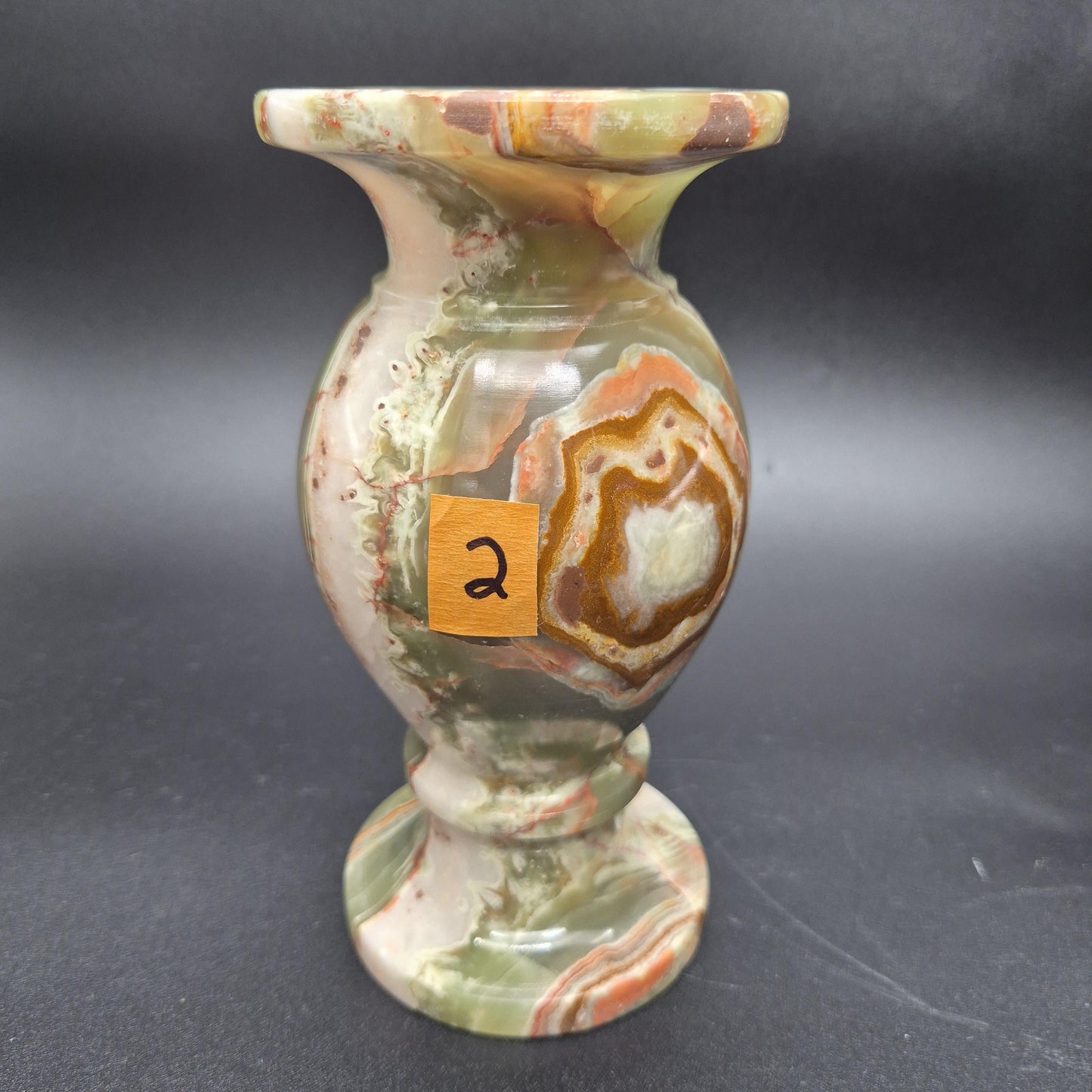 8 inch Polished Green Onyx Vase | Natural Stone Vase |  Hand Carved Onyx Vessel | Choose 1 of 2 | 4.5lbs Crystal Hoarder