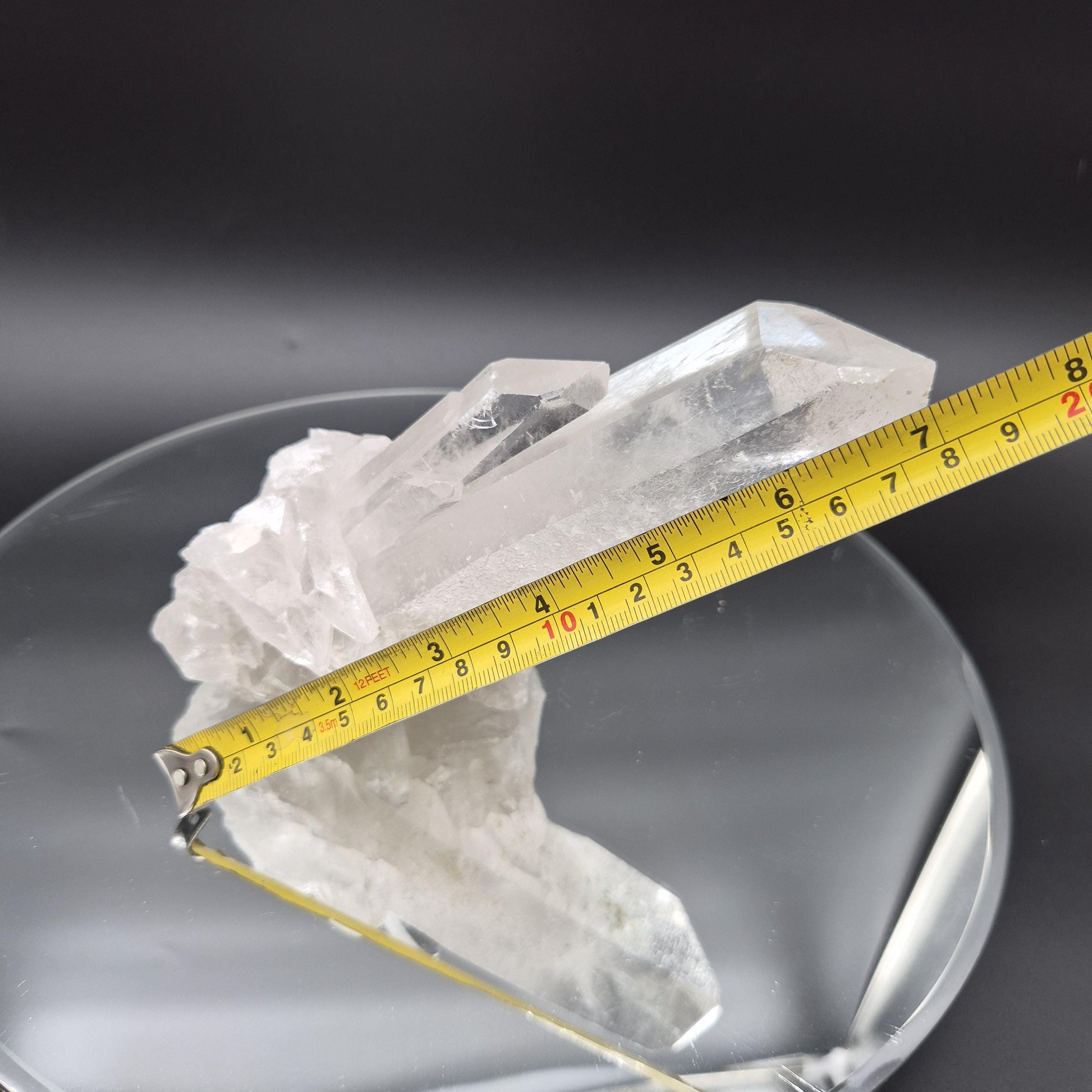 Quartz Cluster with Huge Point – Brazil – Large Natural Crystal Specimen 2.27lbs Crystal Hoarder