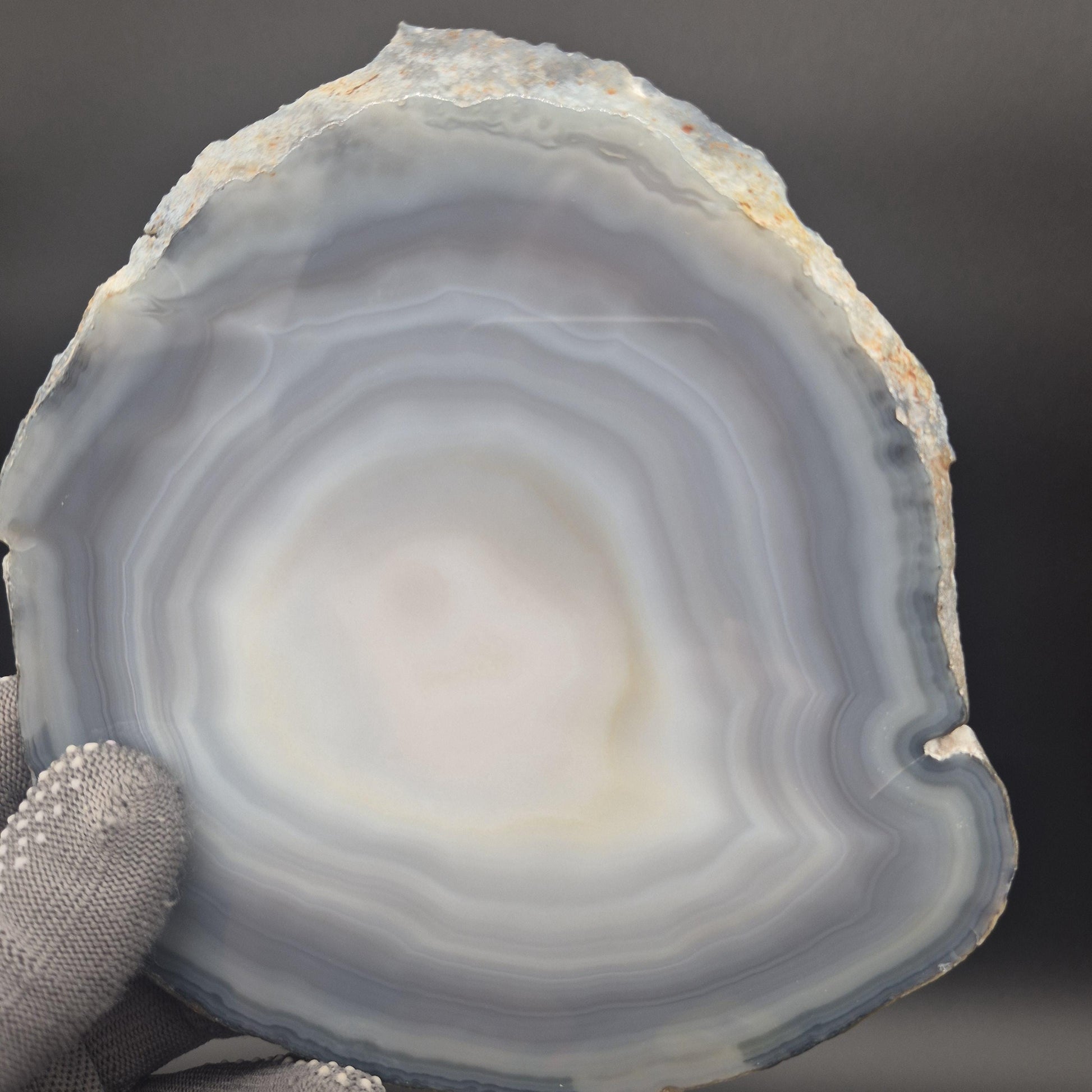 Natural Agate Slices - Set of 3 | 5.5in & 6in Large Translucent Quartz | Polished Crystal Decor | 1.33 lbs Crystal Hoarder