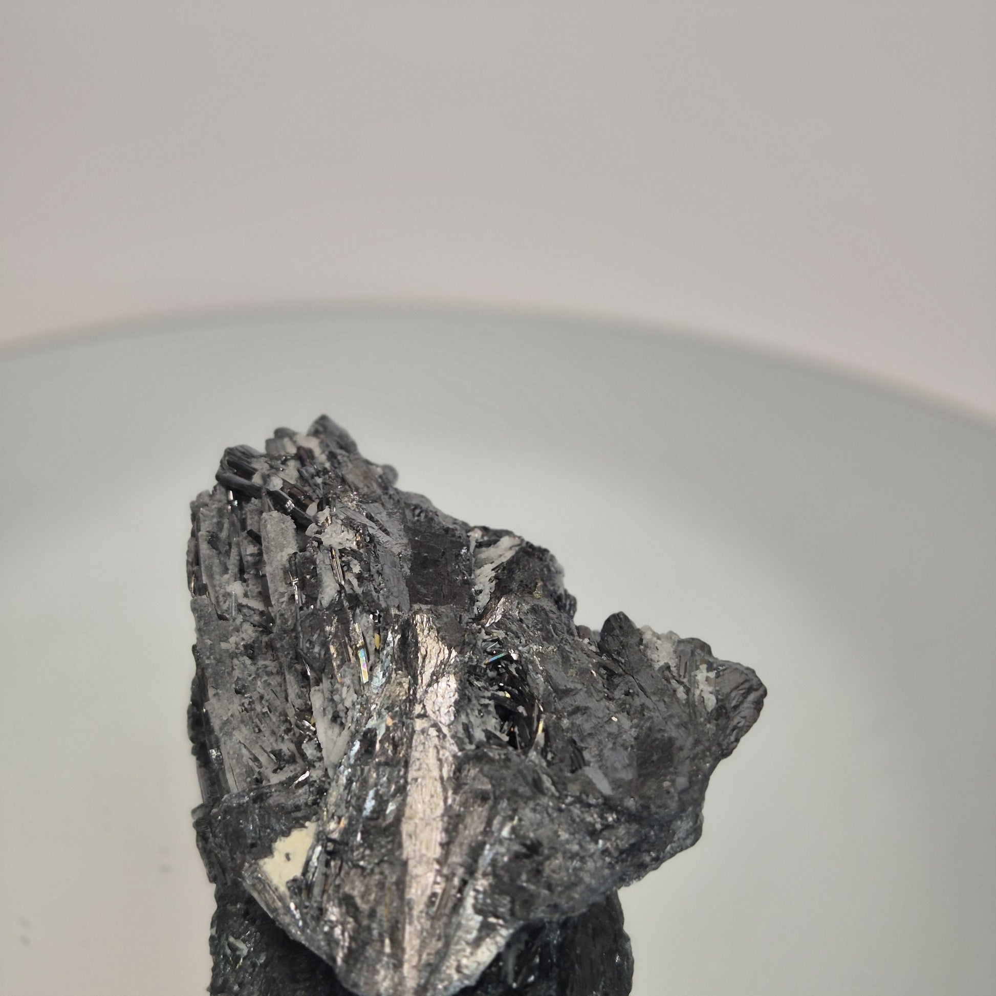 Large Natural Stibnite Crystal Specimen - 14.55 oz, 5.5 x 2.5in - Raw Metallic Mineral Collectible Crystal Hoarder