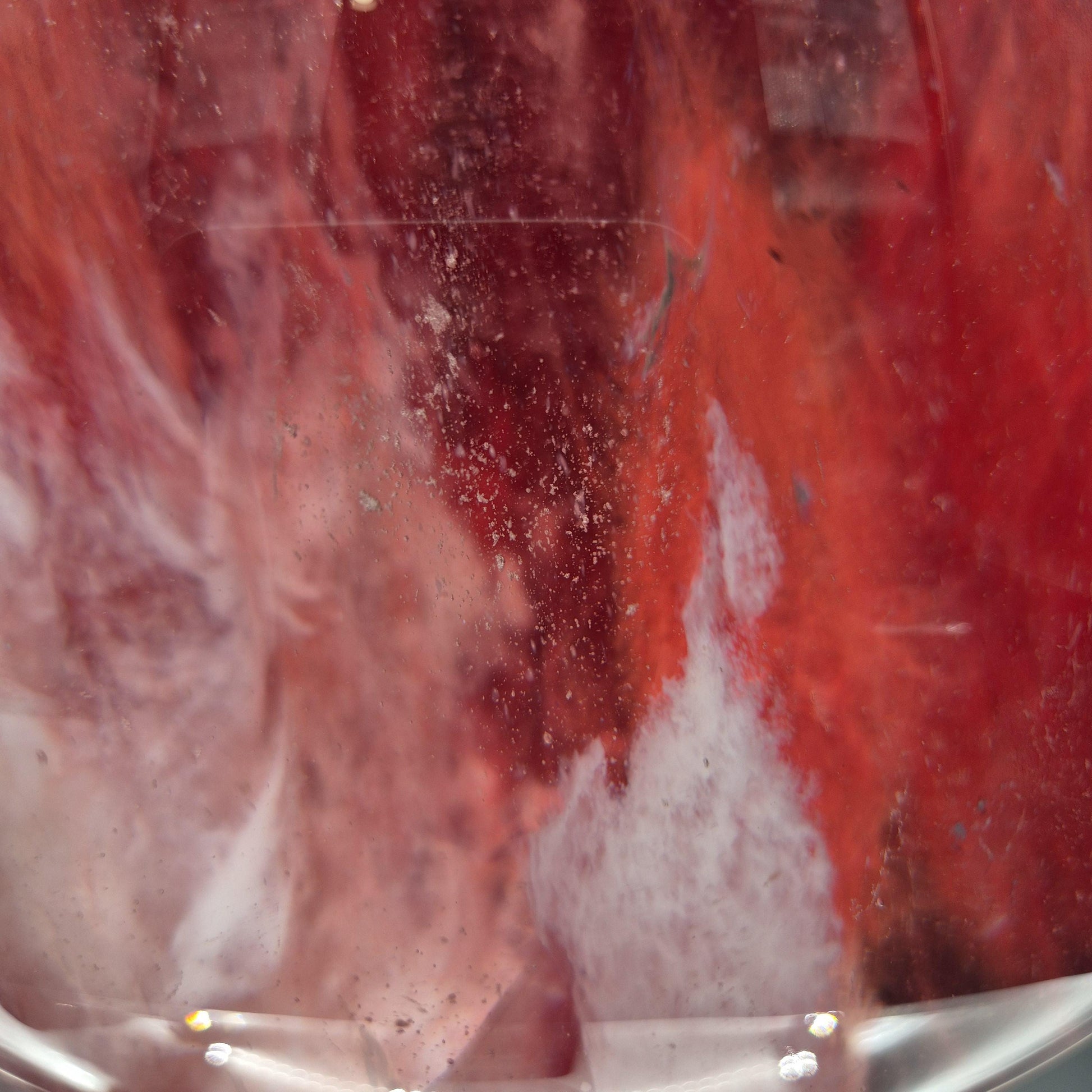 Huge AAA+ Red Smelt Quartz Sphere 27 lbs - 8in (203mm) Crystal Ball - Massive Deep Red Sphere - Optional LED Light Base Crystal Hoarder