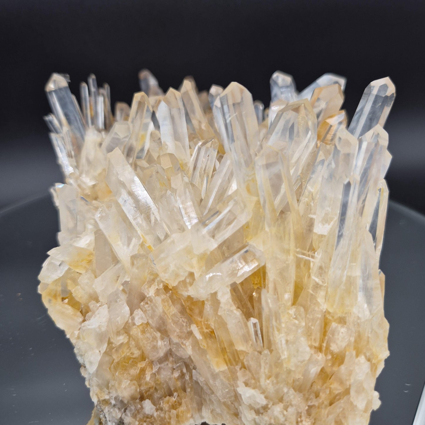 Museum Quality Blue Smoke Golden Healer Lemurian Quartz Cluster 9x5x3 4.71 lbs Colombia Crystal Hoarder