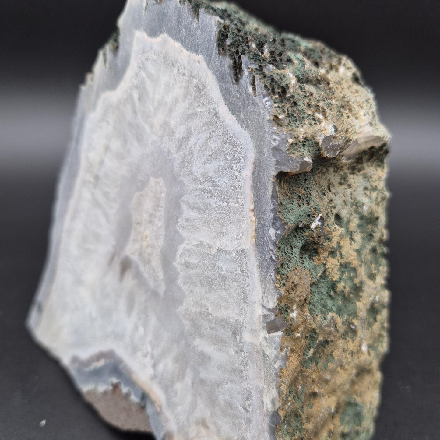 5.06 lb Druzy Amethyst with Blue Agate Cut Base – 6"x6"x2.5" – Brazil Crystal Hoarder