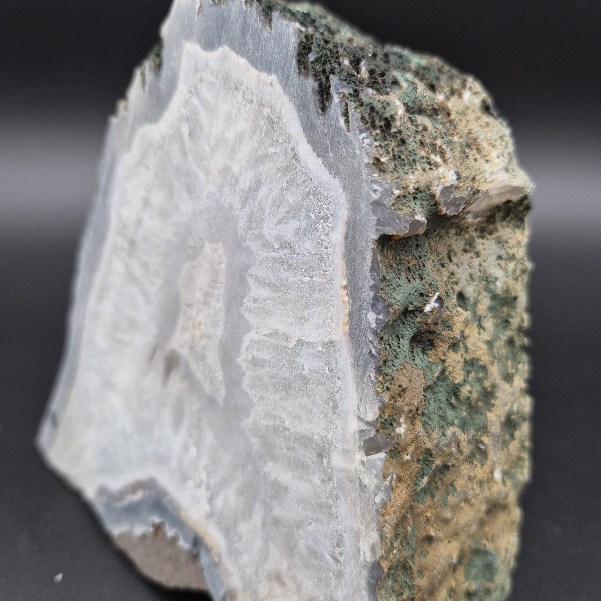 5.06 lb Druzy Amethyst with Blue Agate Cut Base – 6"x6"x2.5" – Brazil Crystal Hoarder