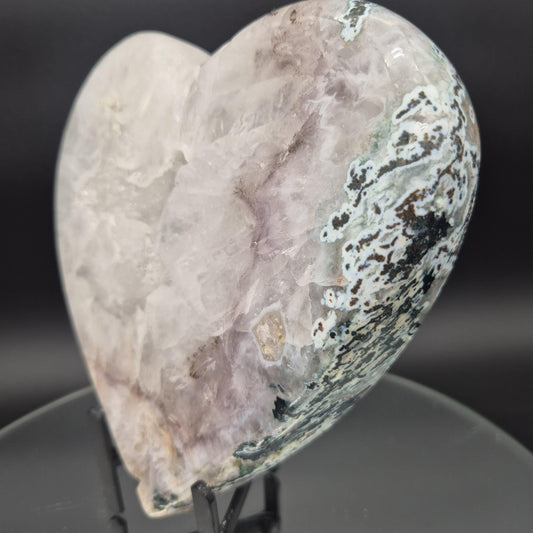 AAA+ Rare Amethyst Quartz Jasper Heart with Hematite Rutile 8x7.5x1 4.86 lbs Brazil Crystal Hoarder