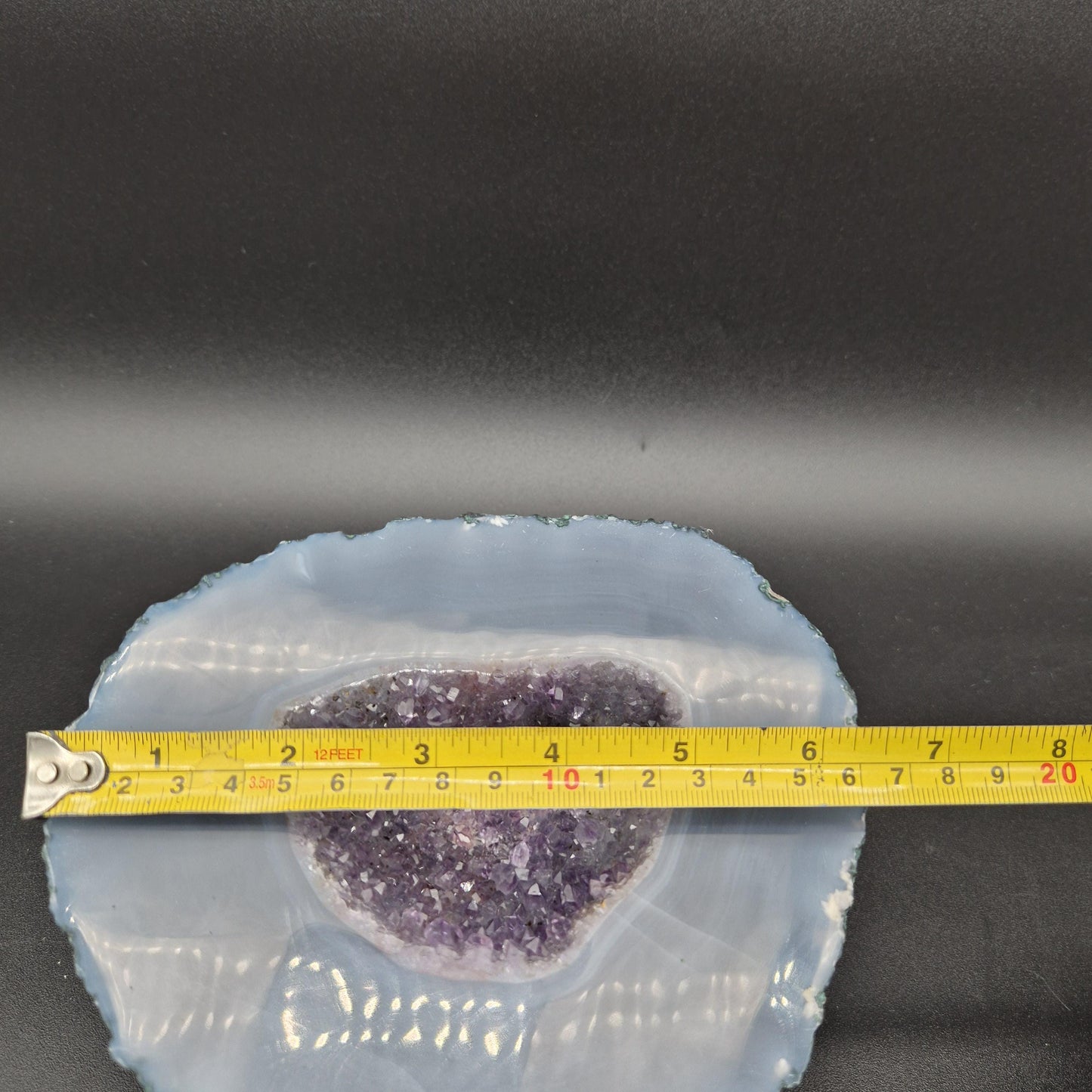 Rare AAA+ Druzy Amethyst with Dark Blue Agate Brazil 4.68 lbs 6.5x5.5x3.5 Collector Crystal Crystal Hoarder