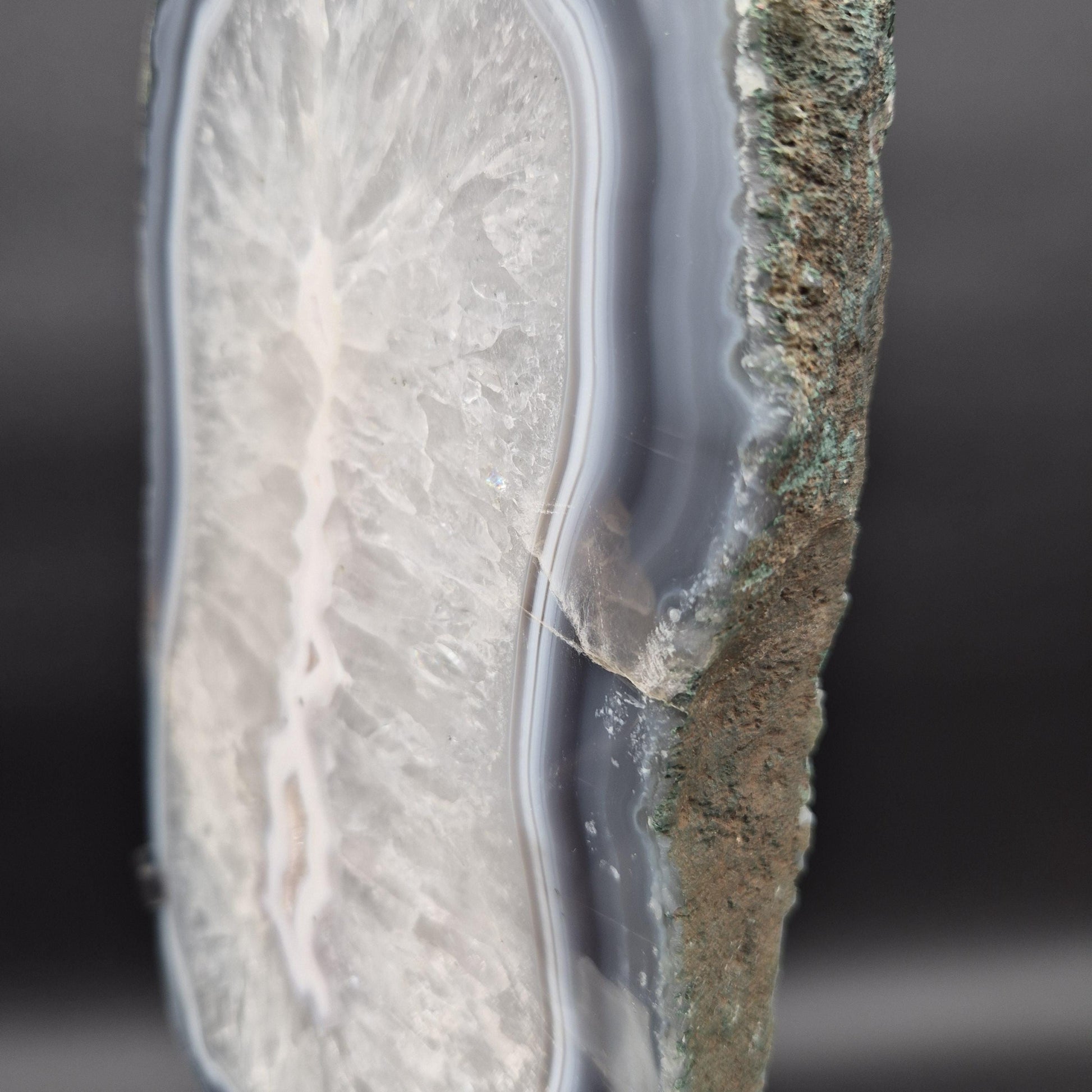 Polished Quartz Blue Banded Agate Backlit Slab Brazil 10.58 lbs 15x7x1.5 Large Statement Crystal Crystal Hoarder