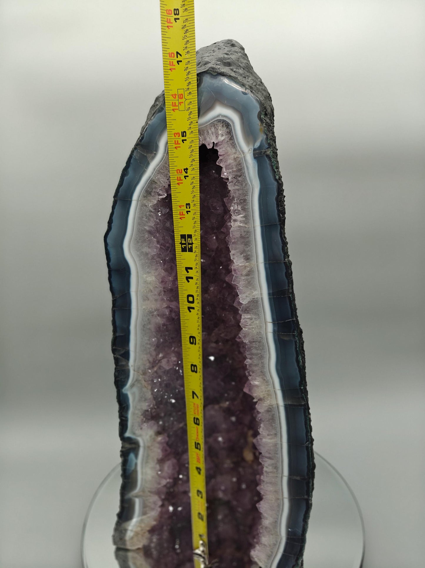 Large Amethyst Cathedral Cave - 25.15 lbs Brazilian Amethyst with UV Reactive Calcite | Statement Crystal Display Crystal Hoarder
