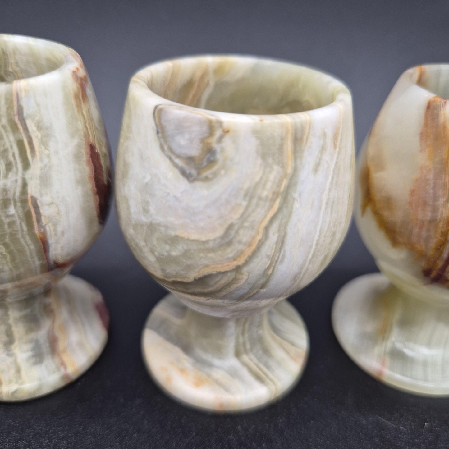 Set of 6 Green Onyx Sherry Glasses | 3 inch tall  | Hand Carved Natural Stone Drinkware Crystal Hoarder