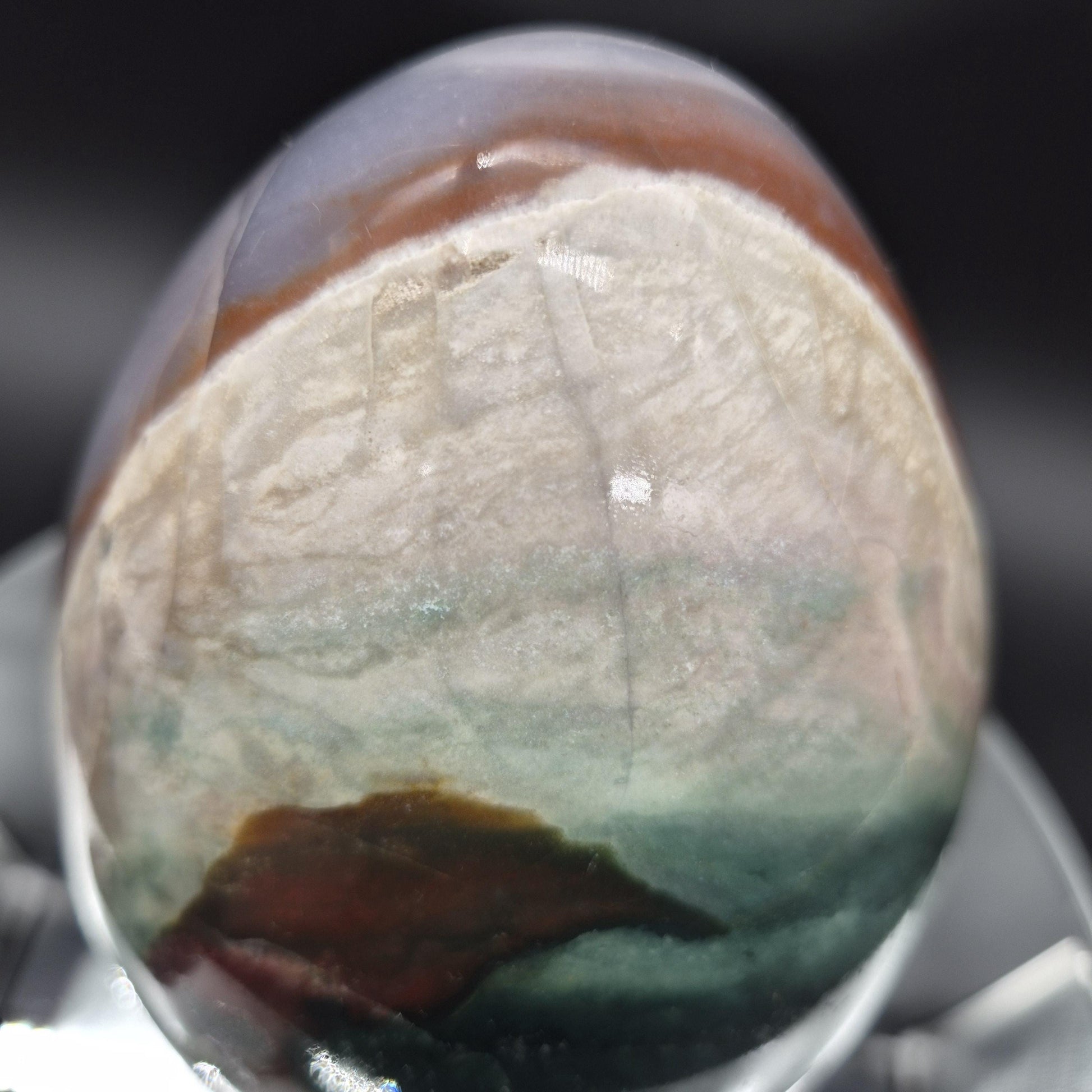 6.5 x 4.5 in Huge Ocean Jasper Egg - 7.04 lbs - Rare Purple & Green Stripes - Collector Grade Natural Stone Specimen Crystal Hoarder