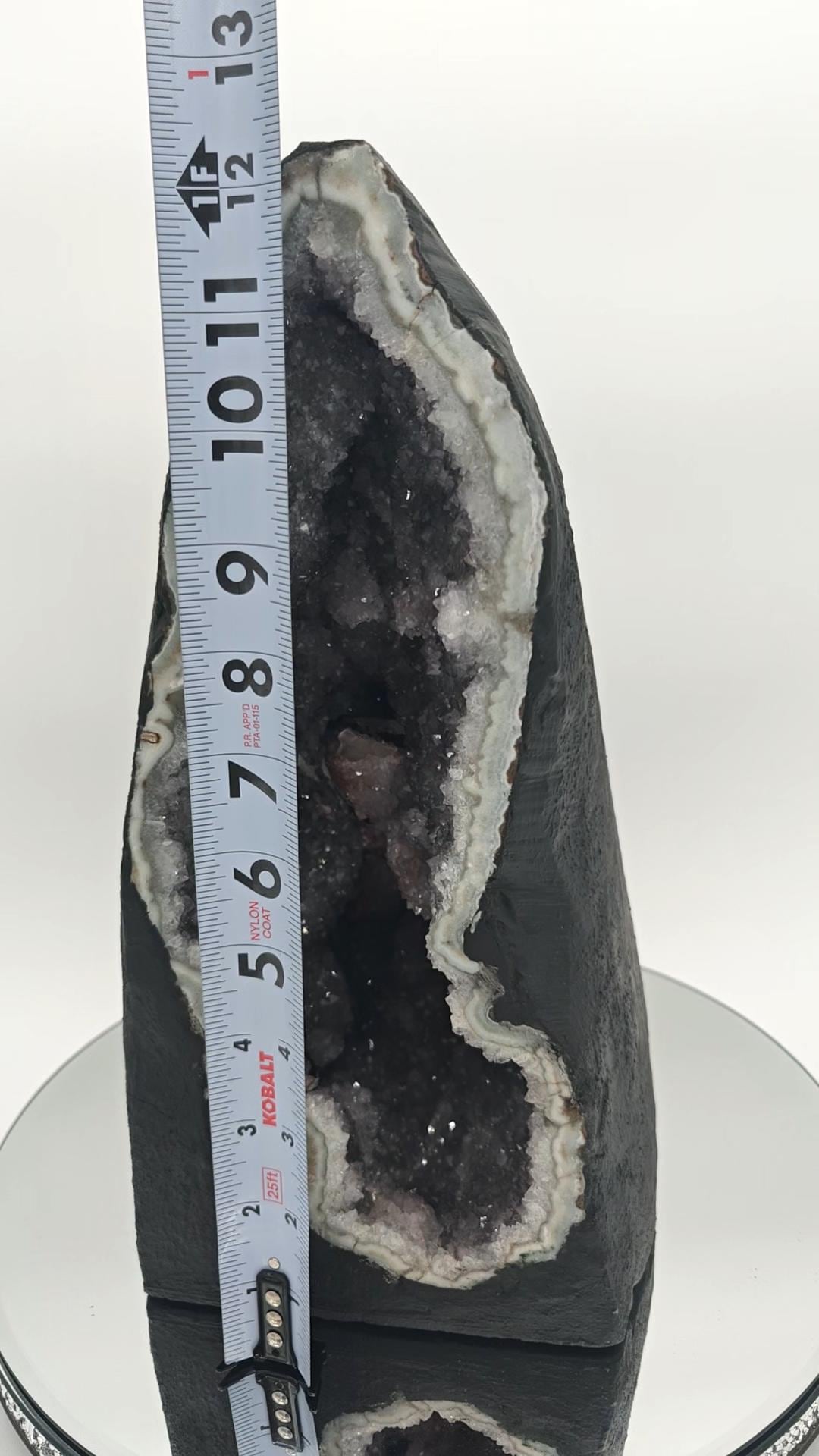 Very Rare Deep Druzy Amethyst with Calcite and Red and Black Hematite - Brazilian Mineral Specimen - 24.8 lbs Crystal Hoarder