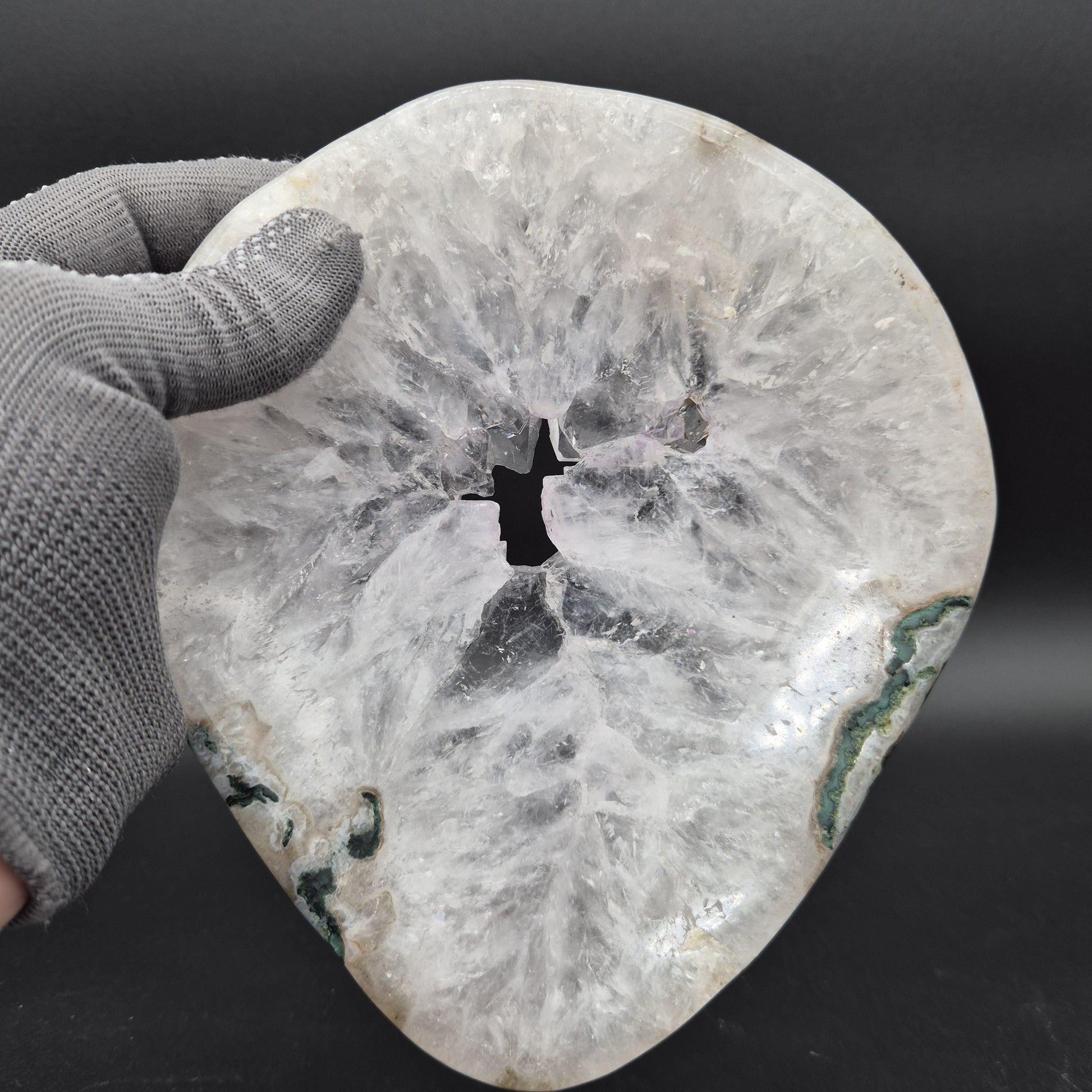 AAA+ Amethyst Quartz Jasper Bowl Brazil 8x7x1 2.94 lbs - Can be Backlit Crystal Hoarder
