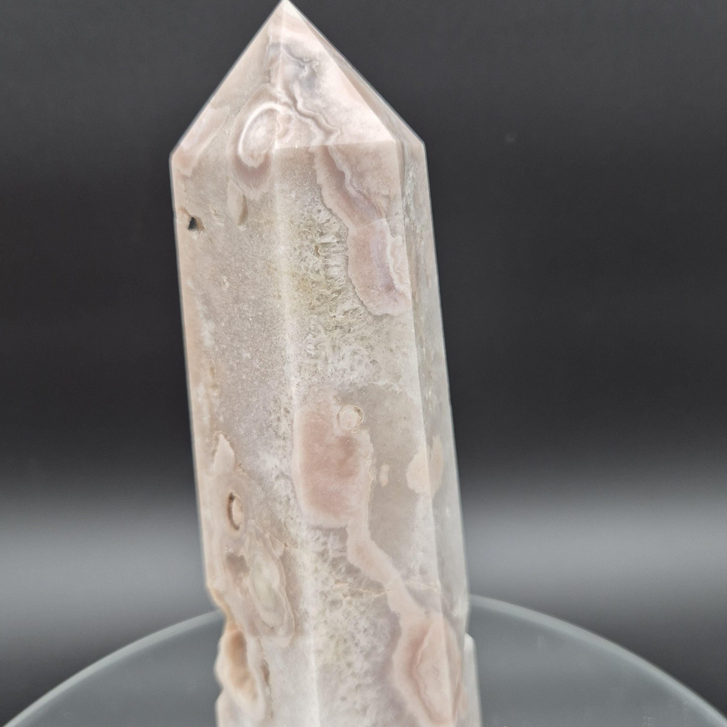 Pink Amethyst Flower Druzy Tower – 2.89 lb Polished Crystal Point – 9.5"x3"x2" Crystal Hoarder