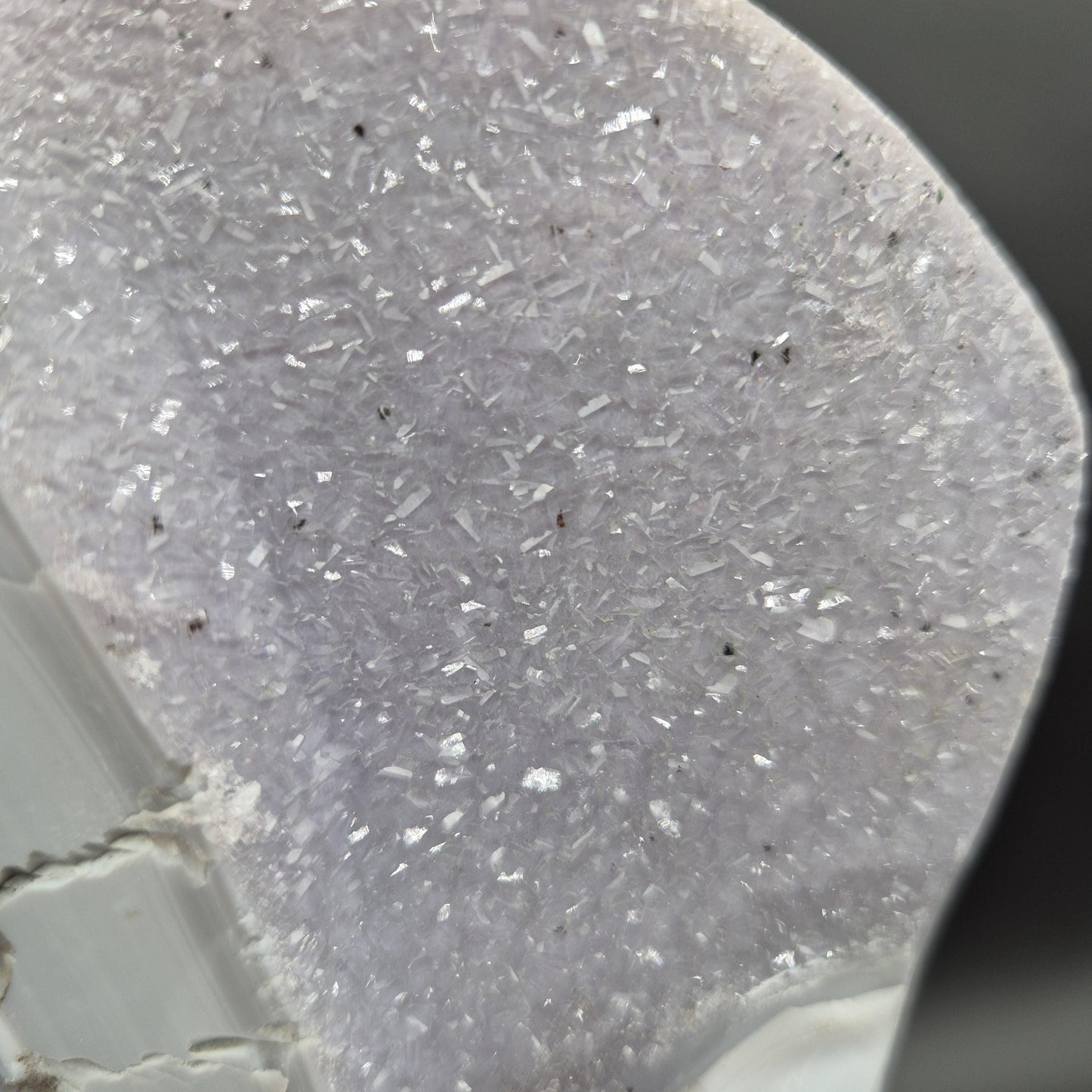 AAA+ Super Rare Druzy Amethyst with Blue White Banded Agate Brazil 4.94 lbs 10x4x2 Collector Crystal Crystal Hoarder