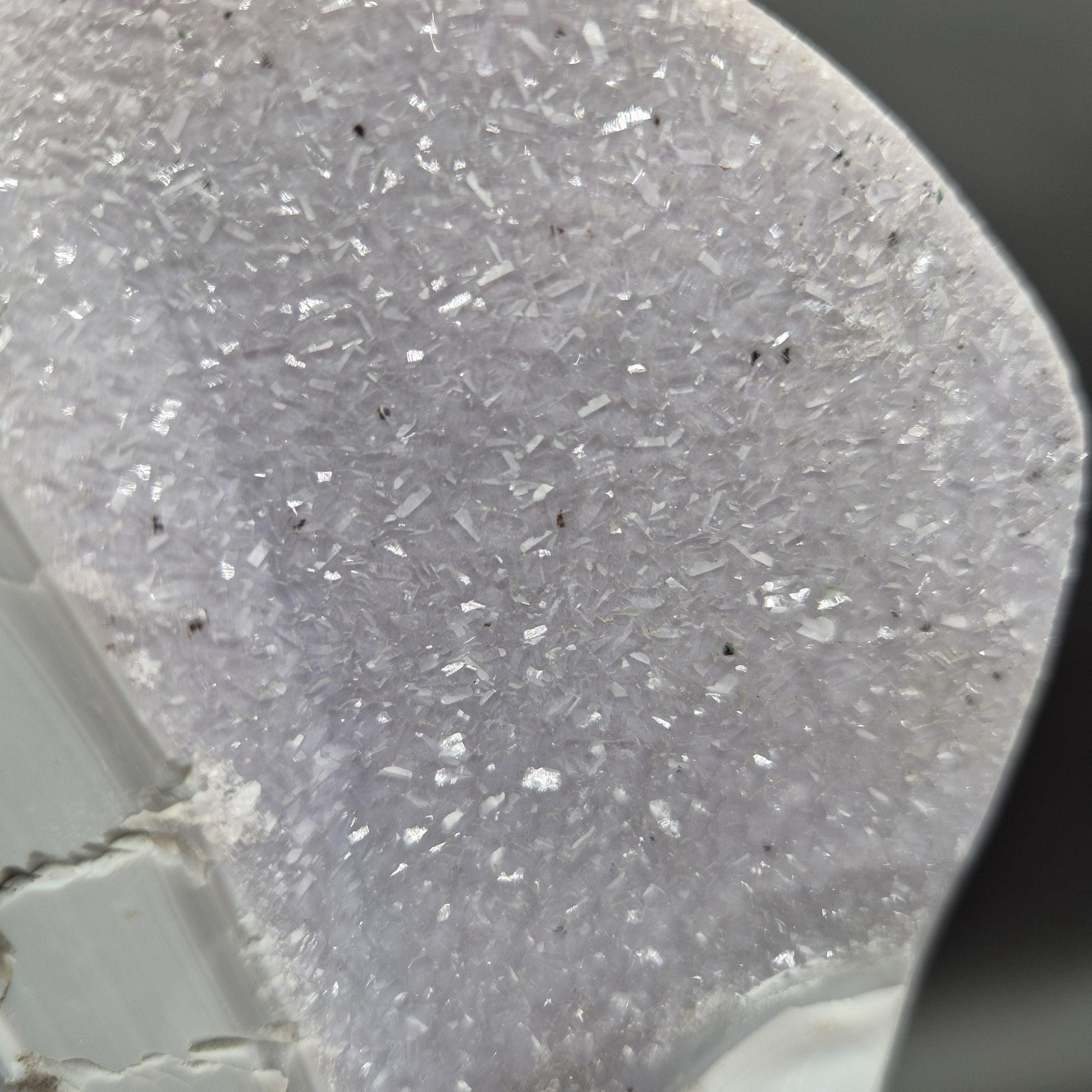 AAA+ Super Rare Druzy Amethyst with Blue White Banded Agate Brazil 4.94 lbs 10x4x2 Collector Crystal Crystal Hoarder