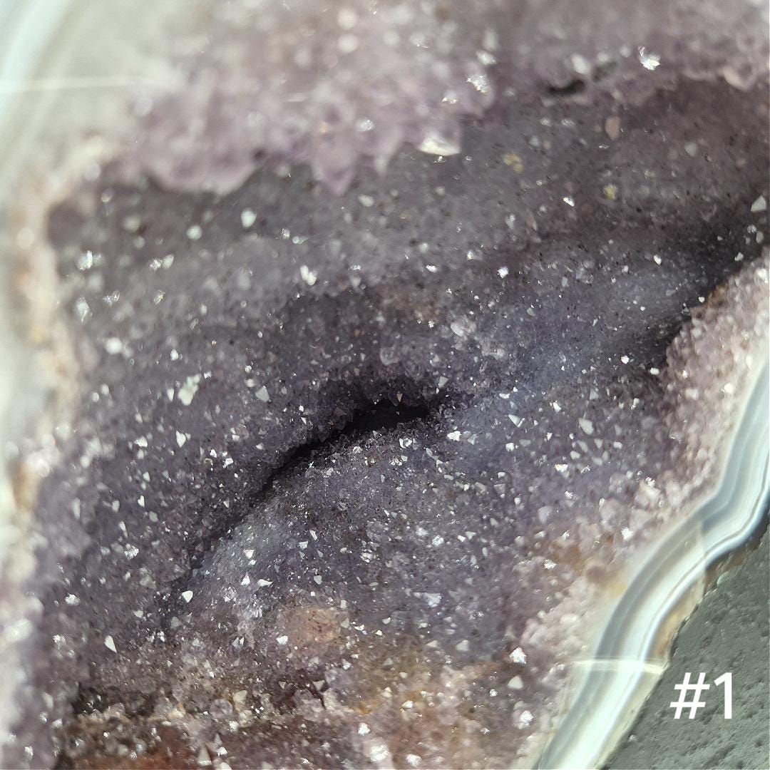 AAA+ Deep Galaxy Amethyst Cathedral Blue Banded Agate Brazil Choose Your Piece 11.48 lbs or 10.17 lbs Crystal Hoarder