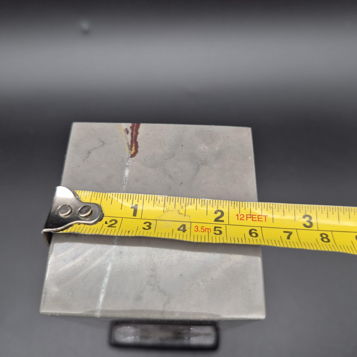 AAA+ Picture Jasper on Wood Base | Gray & Red Natural Scenic Stone Display | 3.58 lbs Crystal Hoarder
