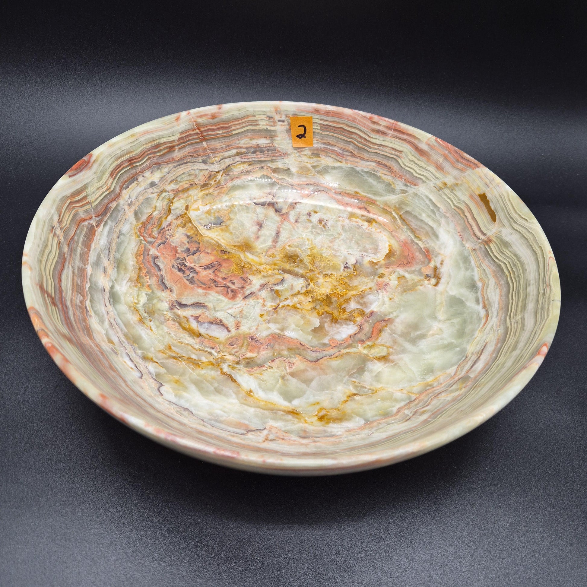 12 inch Polished Green Onyx Bowl | Natural Stone Decorative Bowl | Green Onyx Crystal Dish | 5.25 lbs Crystal Hoarder