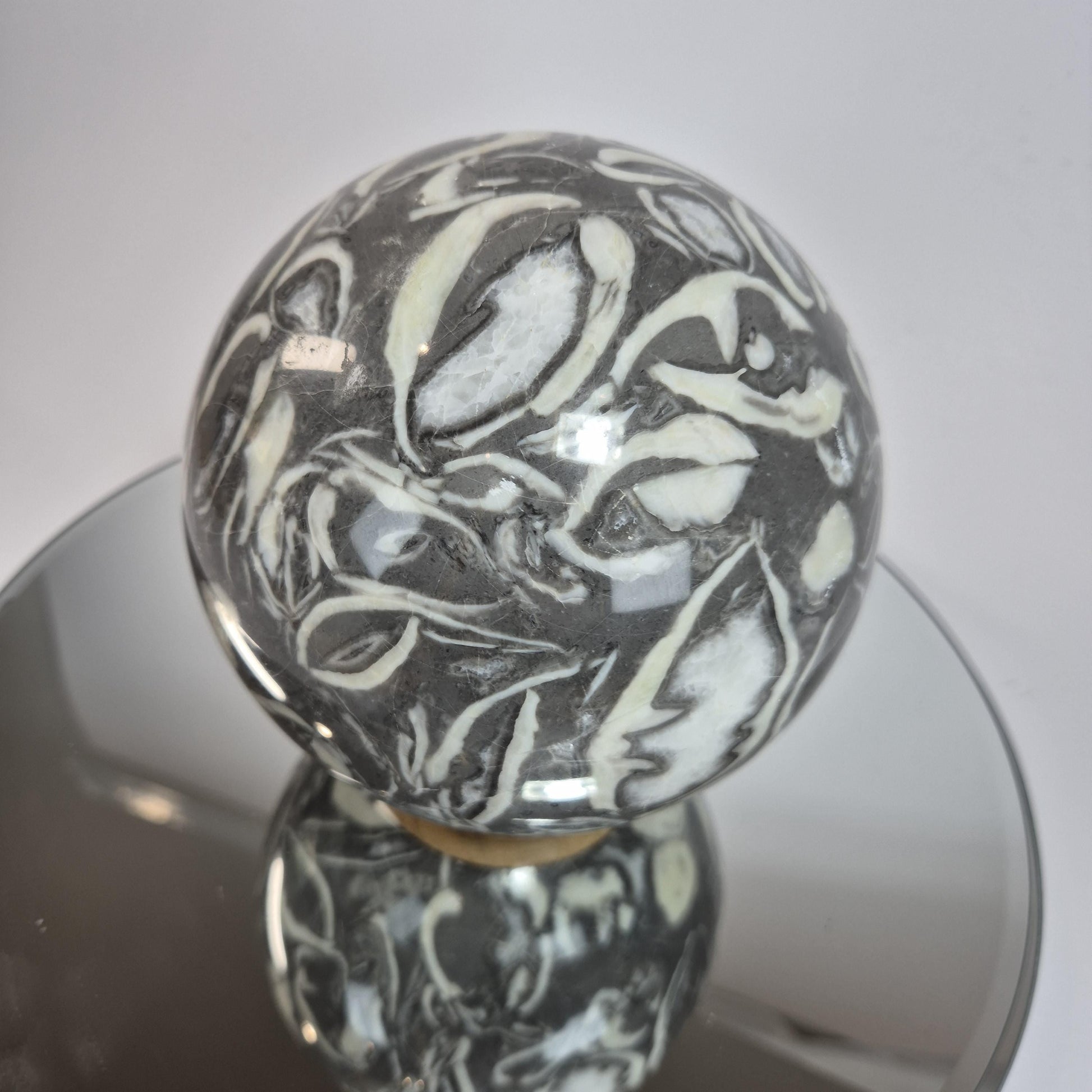 Thousand Eye Jasper Sphere - 10.5 lb  - Rare Polished Orb | Natural Pattern Jasper | Statement Mineral Sphere Crystal Hoarder