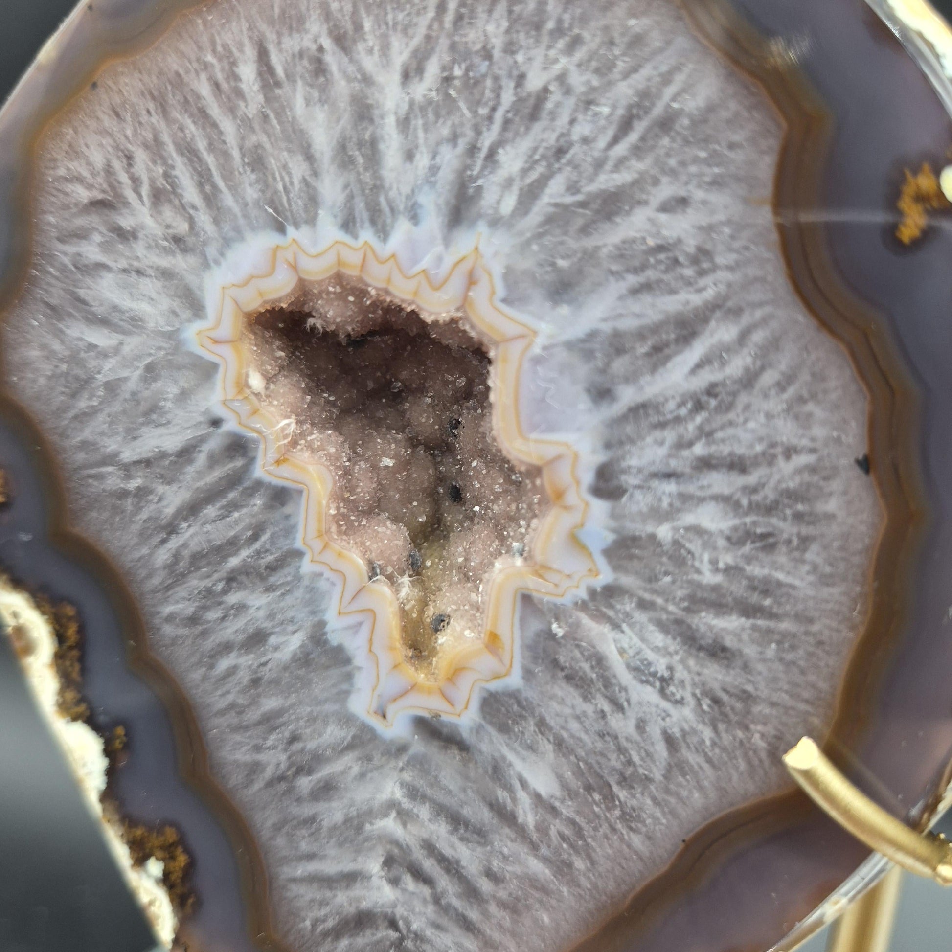 Druzy Agate Geode Butterfly Wings | Natural Brazilian Crystal Pair | 5.26 lb Statement Display Crystal Hoarder