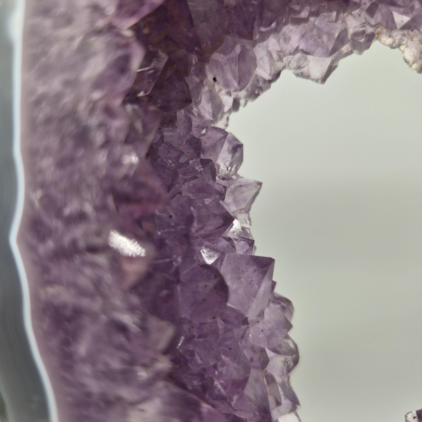AAA+ Amethyst Portal with Blue Banded Agate | Brazil Amethyst Geode | Natural Crystal Portal Specimen | Collector Display Crystal Hoarder