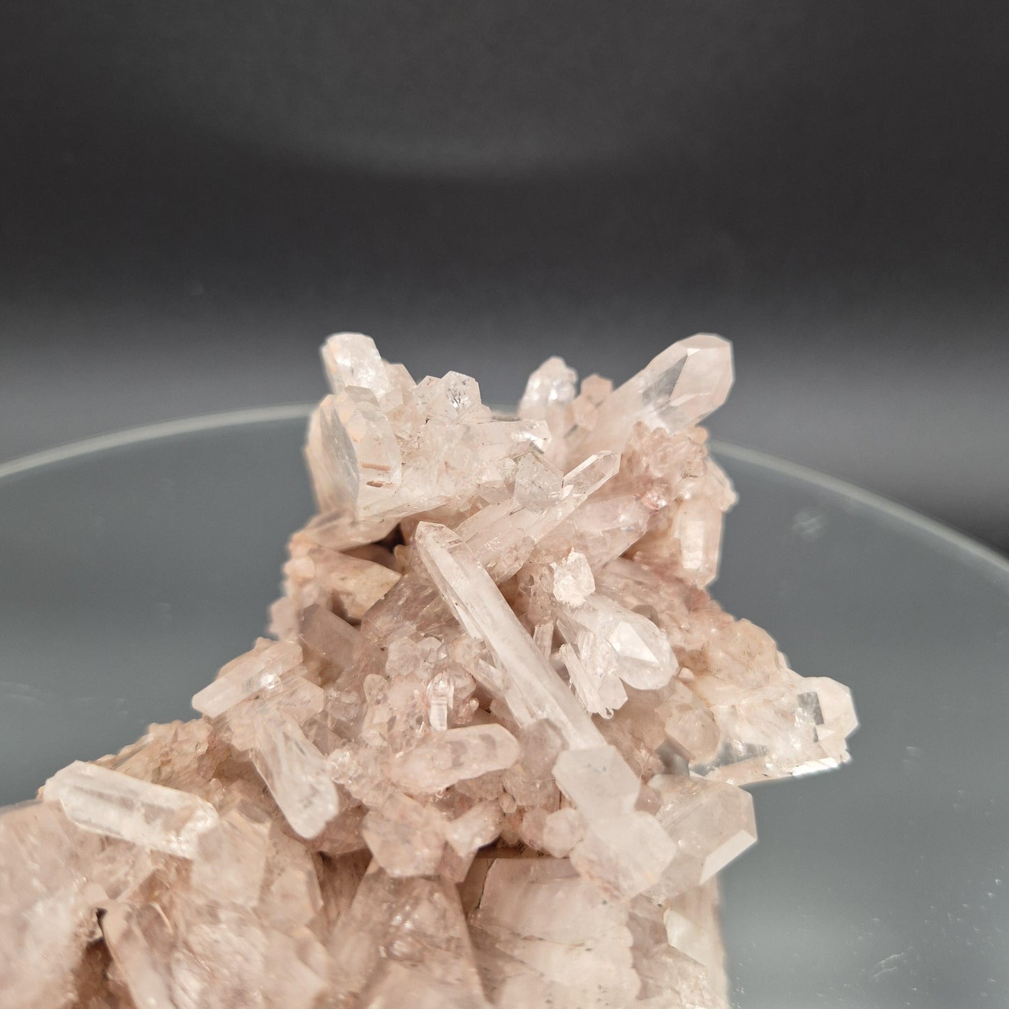 AAA+ Rare Pink Lemurian Quartz Cluster Water Clear Points Colombia 8x3.5x2.5 1.96 lbs Crystal Hoarder