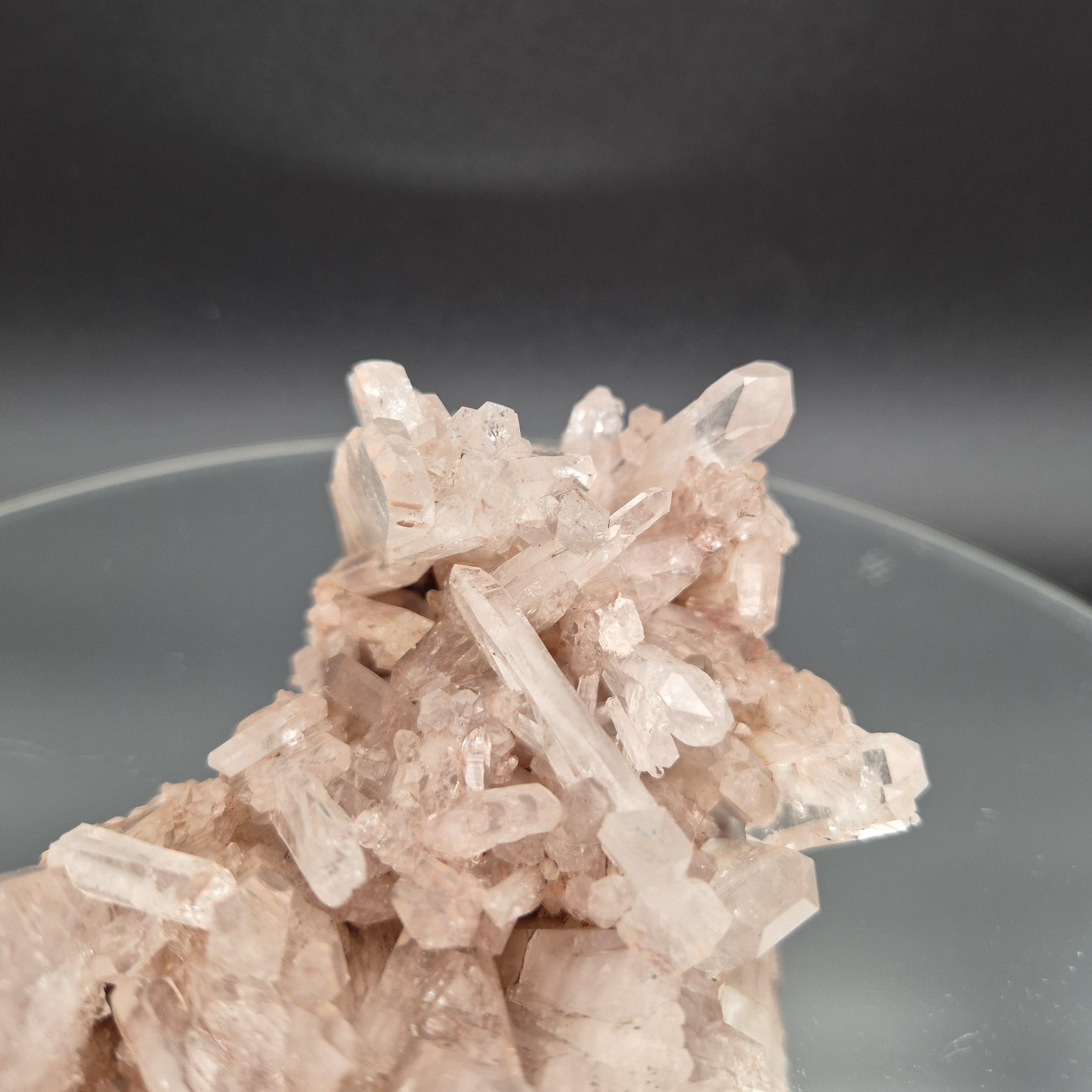AAA+ Rare Pink Lemurian Quartz Cluster Water Clear Points Colombia 8x3.5x2.5 1.96 lbs Crystal Hoarder