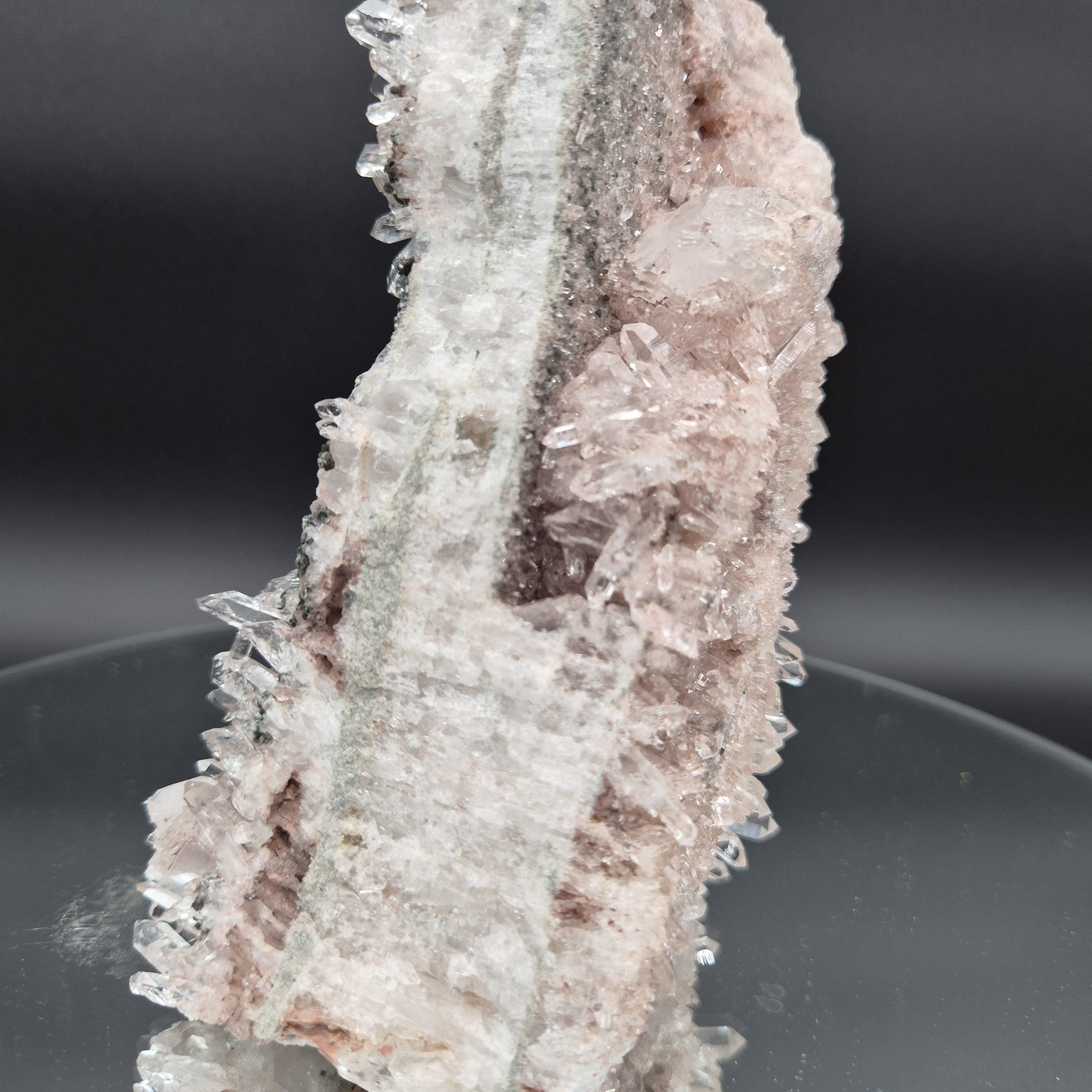 AAA+ Large Double-Sided Water Clear Pink Lemurian Points with Chlorite - Colombia, 2.73 lbs, 6 x 4in Crystal Hoarder