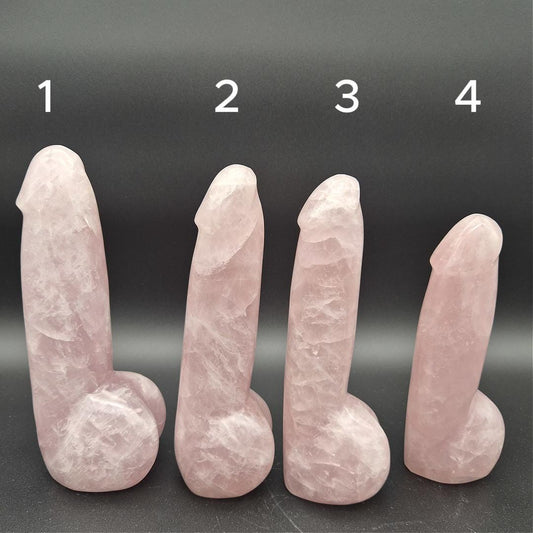 Hand Carved Rose Quartz Penis Sculpture Collection “Meet the P’s” | Pink Crystal Statement Decor | Unique Gift Idea Crystal Hoarder